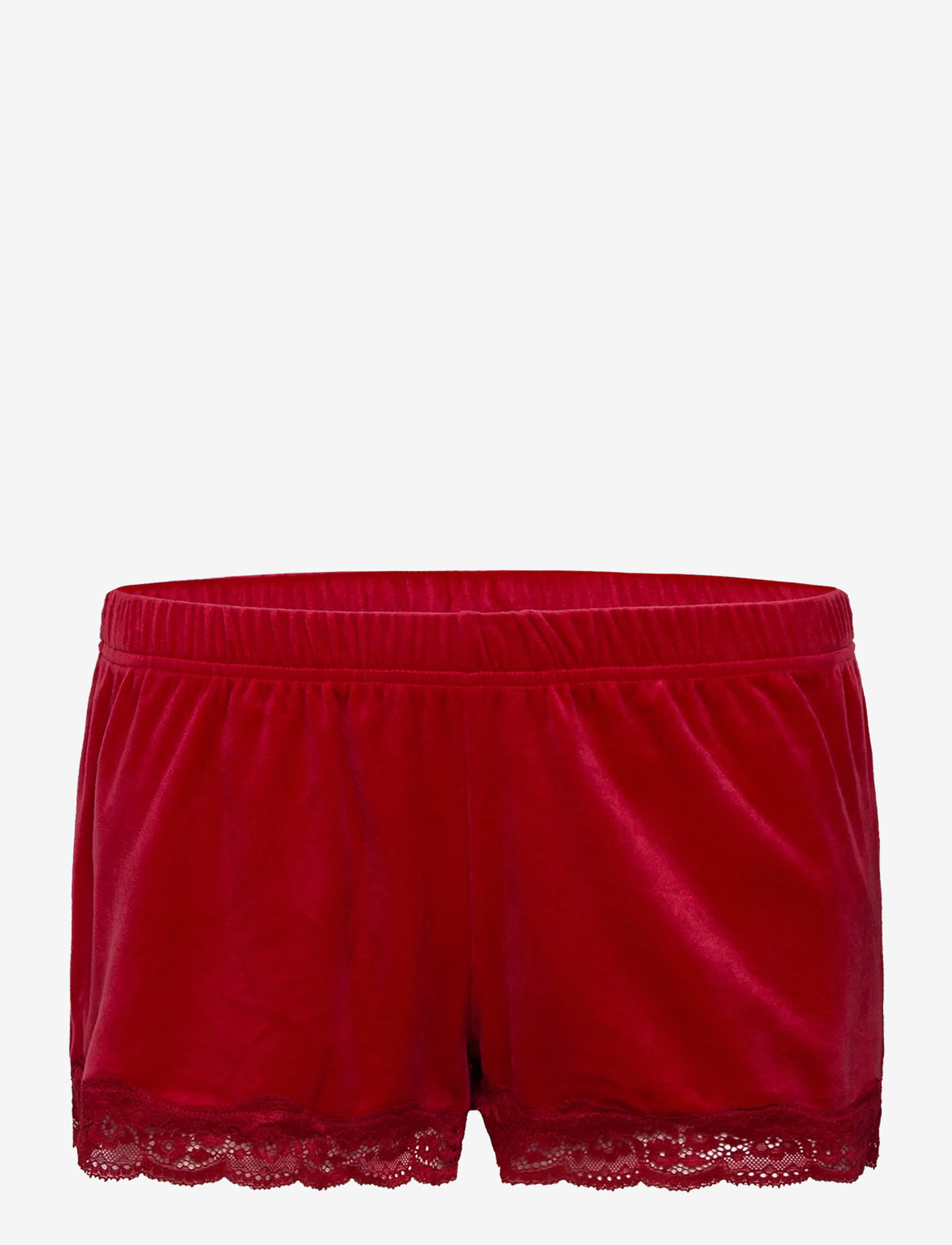 Hunkemöller - PJ CAMI VELOURS SCALLOP LACE - weihnachts-pyjamas - red - 3