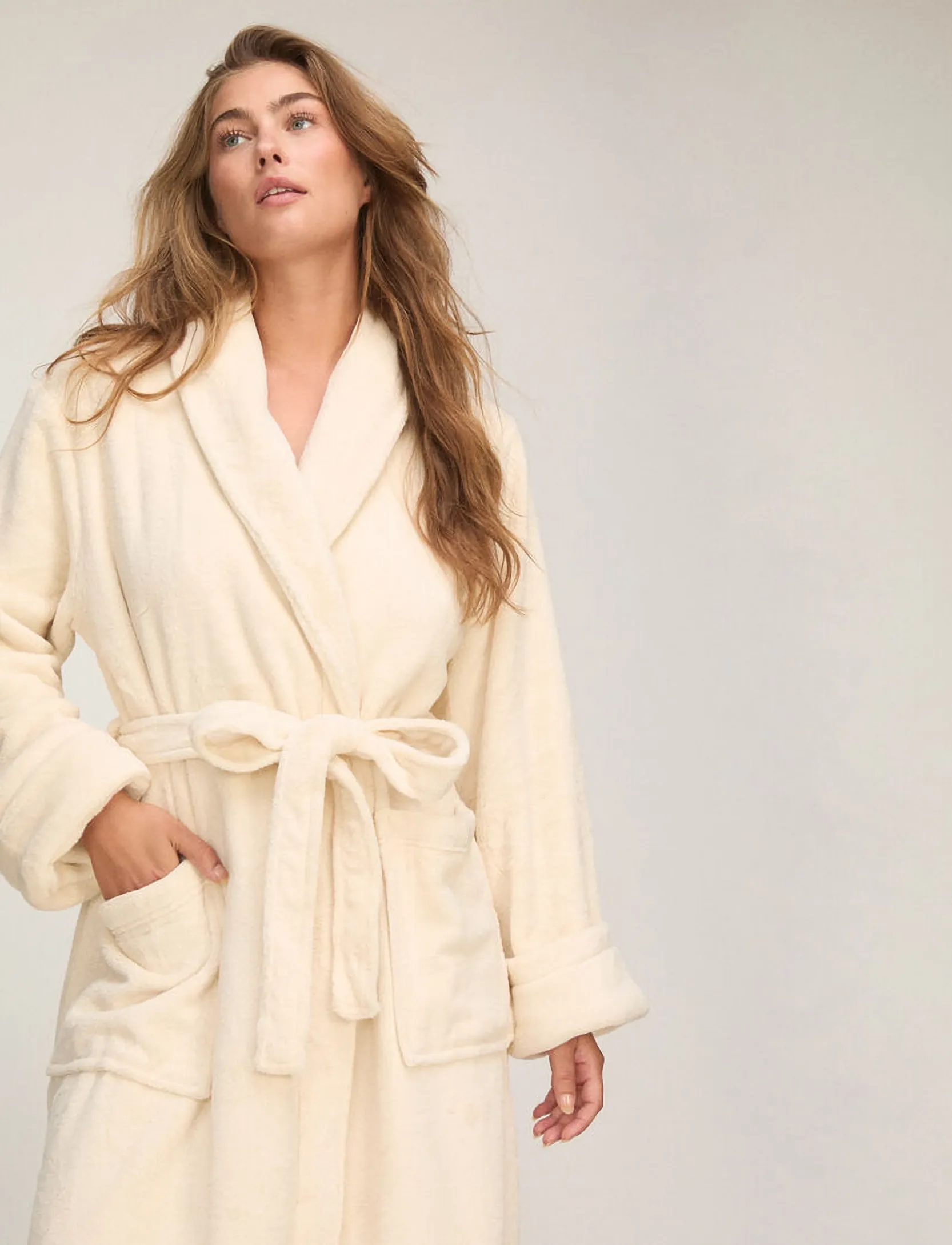 Hunkemöller - ROBE LONG SOFT FLEECE - bademäntel - whitecap gray - 3