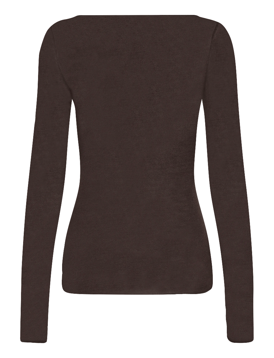 Hunkemöller - Top LS Boatneck Intimates - kaschmir - coffee bean - 2