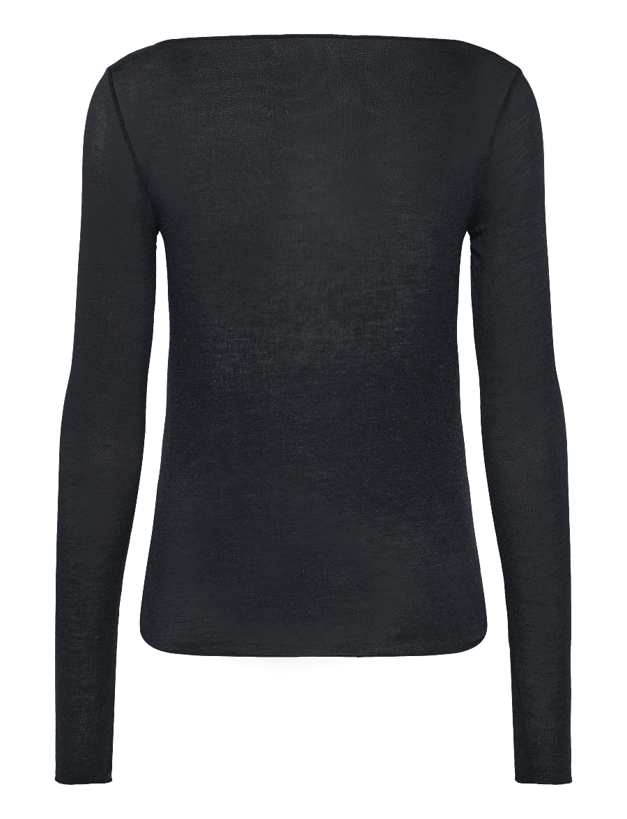Hunkemöller - TOP LS BOATNECK INTIMATES - oberteile - caviar - 2