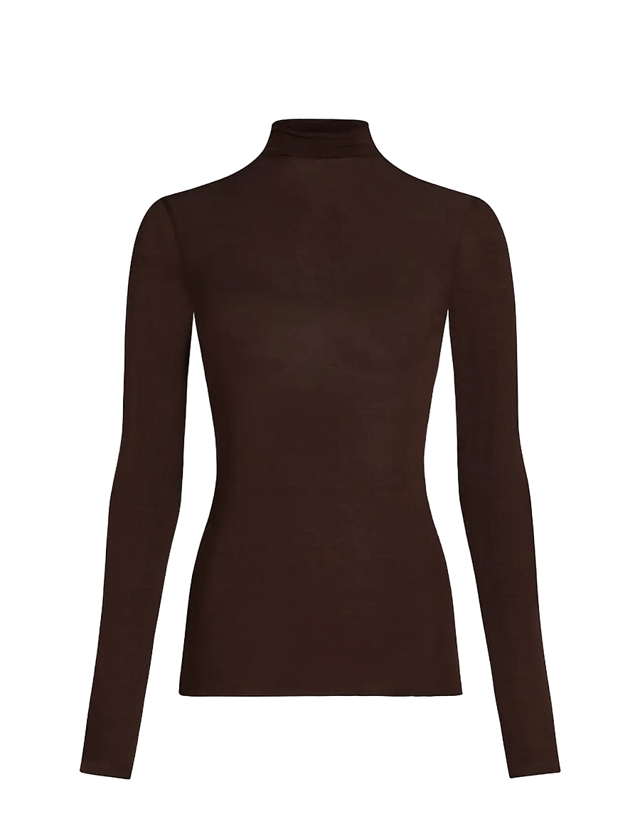 Hunkemöller - Top Ls Turtleneck Intimates - kashmir - coffee bean - 1