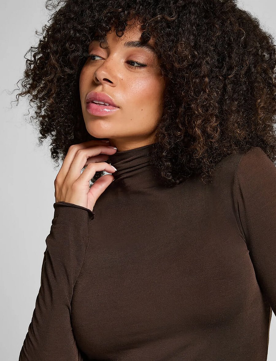 Hunkemöller - Top Ls Turtleneck Intimates - kashmir - coffee bean - 4