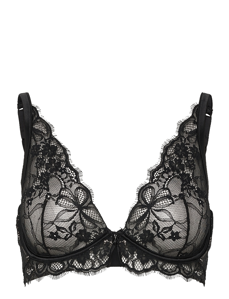 Hunkemöller - Prina Up - plunge bhs - caviar - 0
