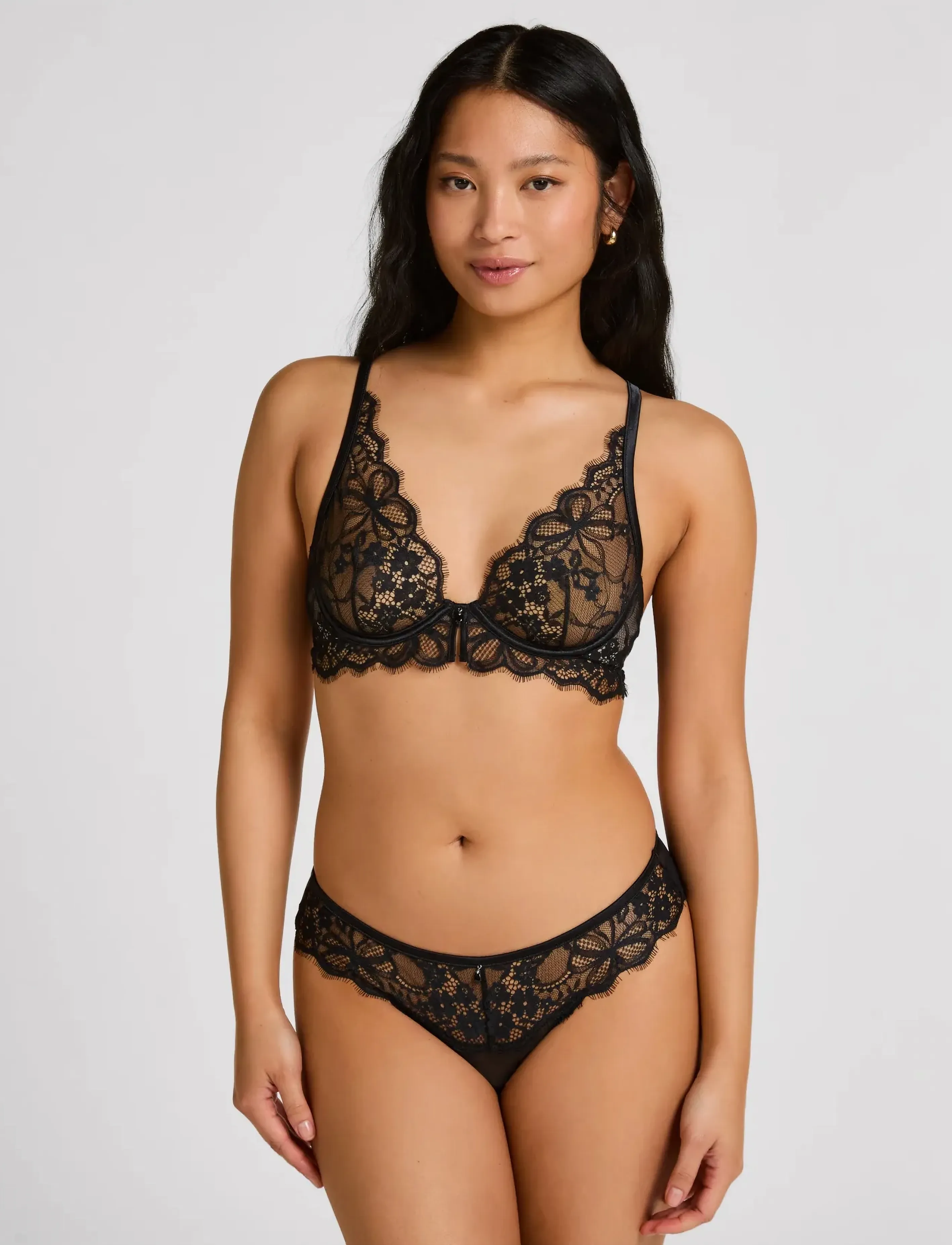 Hunkemöller - Prina Up - plunge rinnahoidjad - caviar - 4