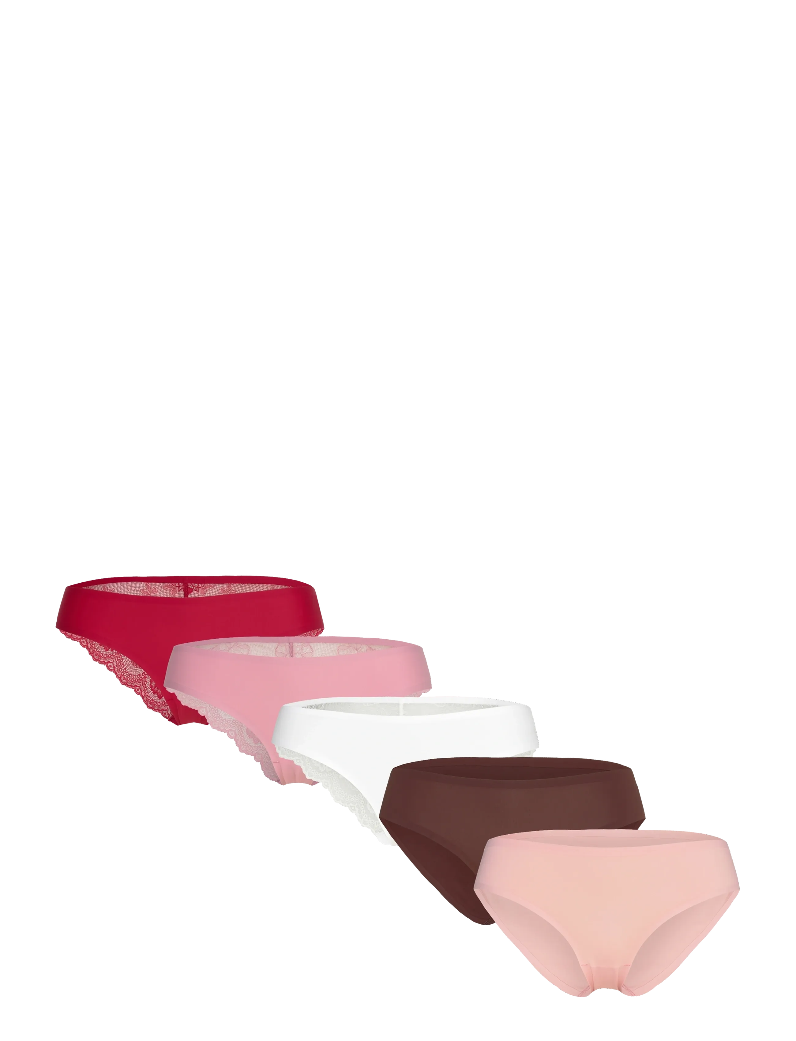 Hunkemöller 5-Pack Invisible Brasilian - Lingerie - SNOW WHITE / multi