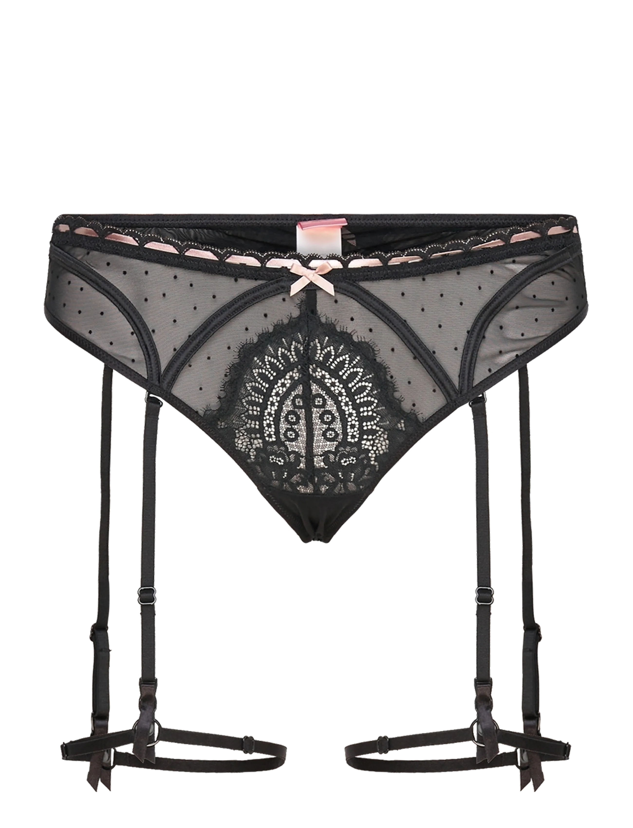Hunkemöller Dorothy Sb String - Sukahoidjad - CAVIAR / black
