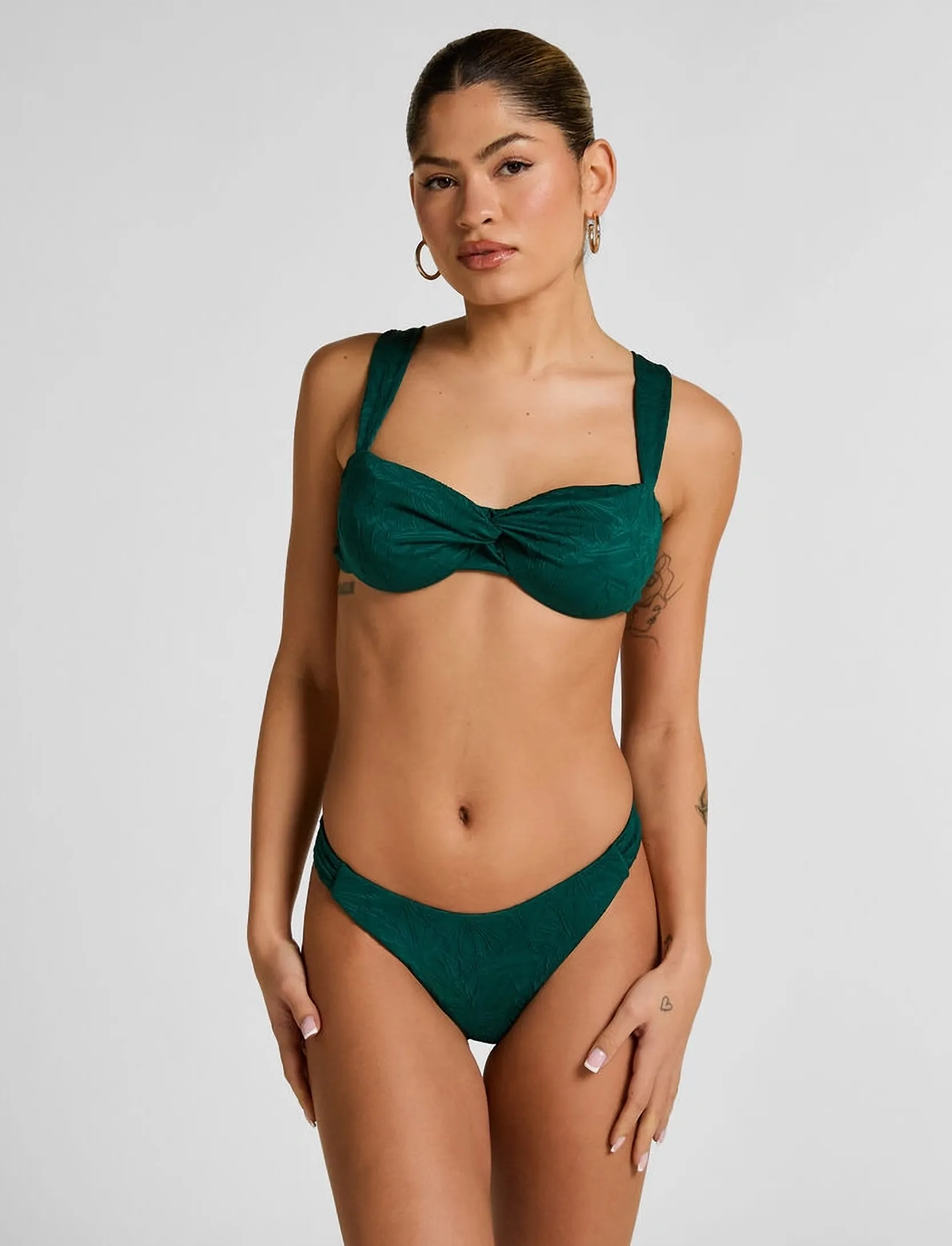 Hunkemöller AZUA HIGHLEG R - Riided - BOTANICAL GARDEN / green
