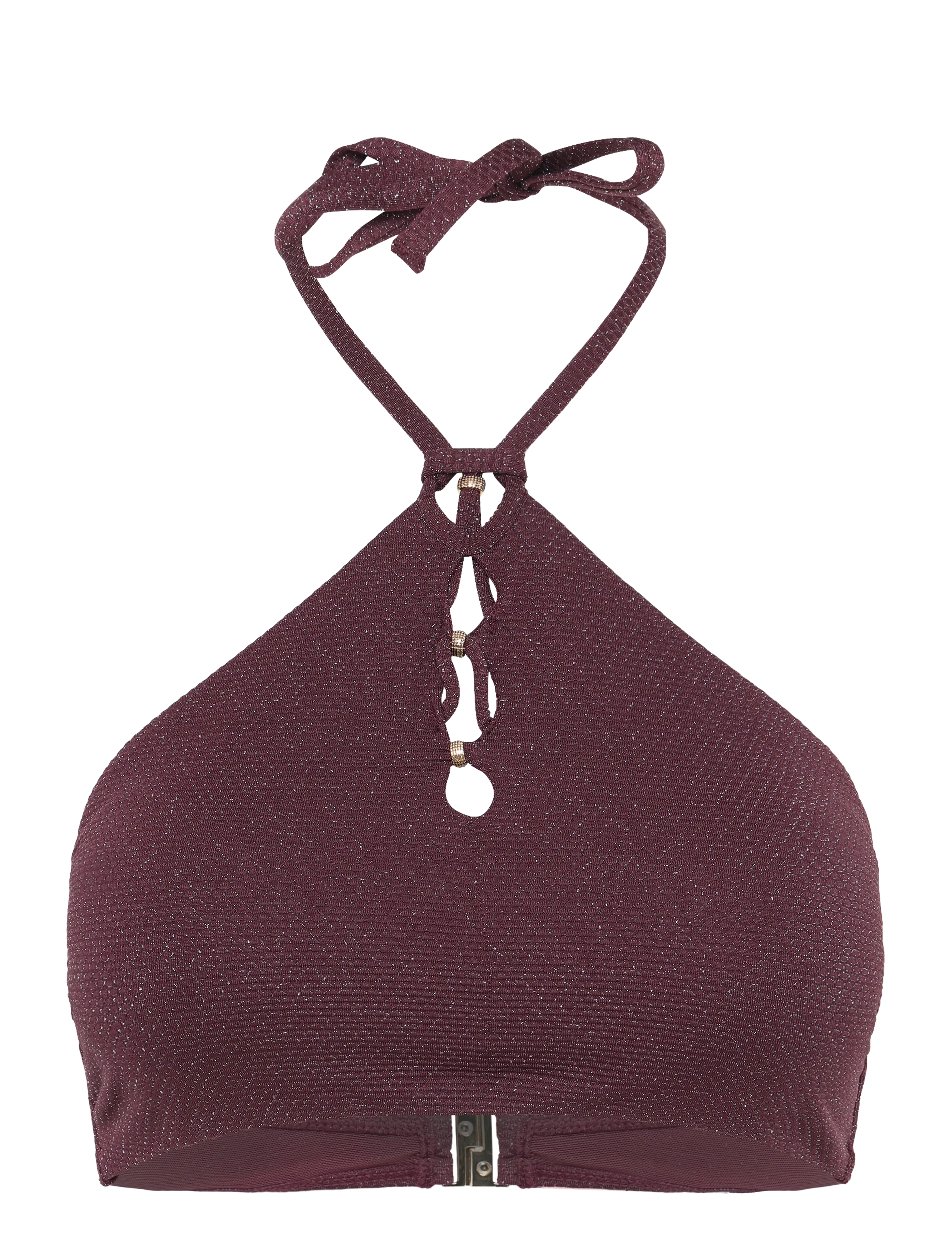 Hunkemöller PANAMA CROP TOP - Strandtøj - FIG / burgundy