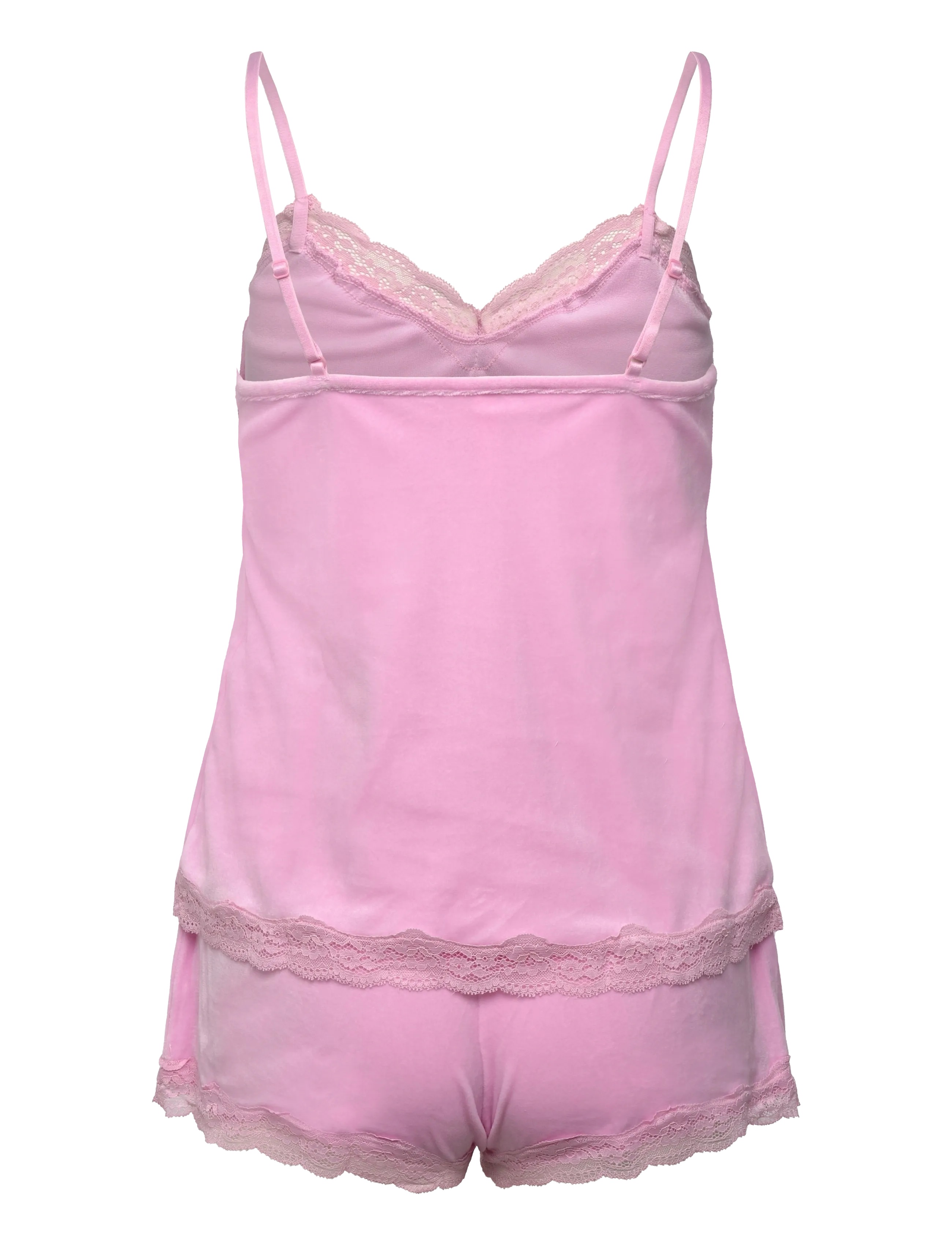 Hunkemöller - Pj Cami Velours Scallop Lace - náttföt - pirouette - 2