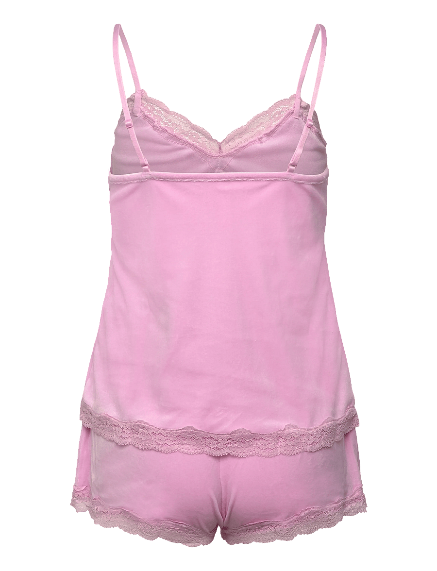 Hunkemöller - Pj Cami Velours Scallop Lace - náttföt - pirouette - 2