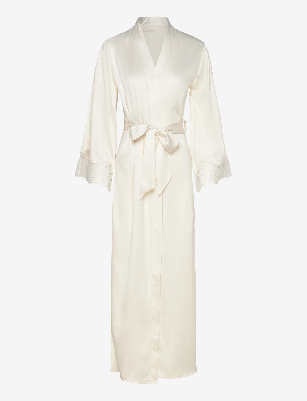 Hunkemöller - Kimono Long Satin Lace Valerie - kimonos - gardenia - 1