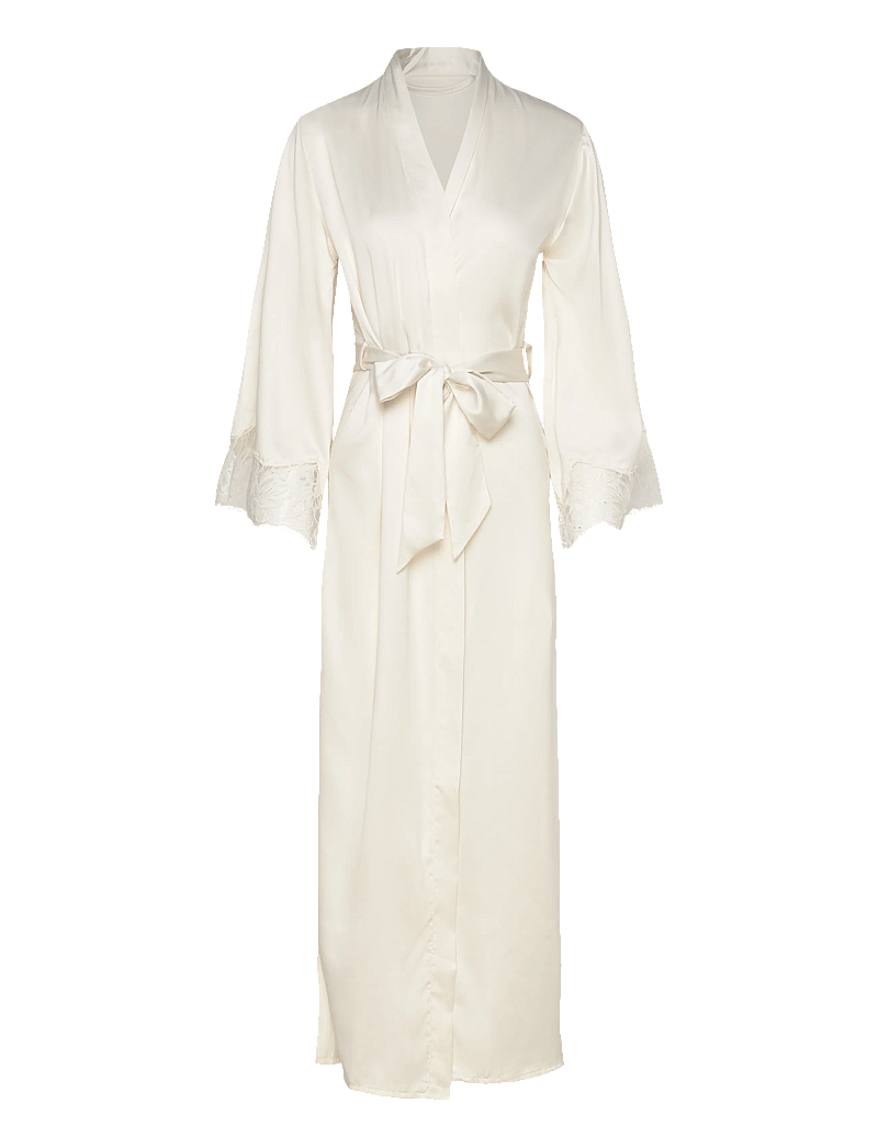 Hunkemöller - Kimono Long Satin Lace Valerie - kimonos - gardenia - 1