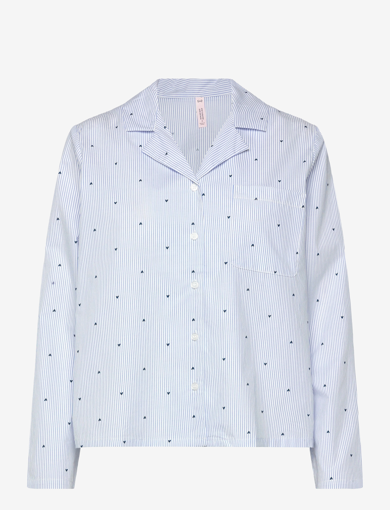 Hunkemöller - Jacket Ls Cotton Stripe Heart - oberteile - cornflower blue - 1