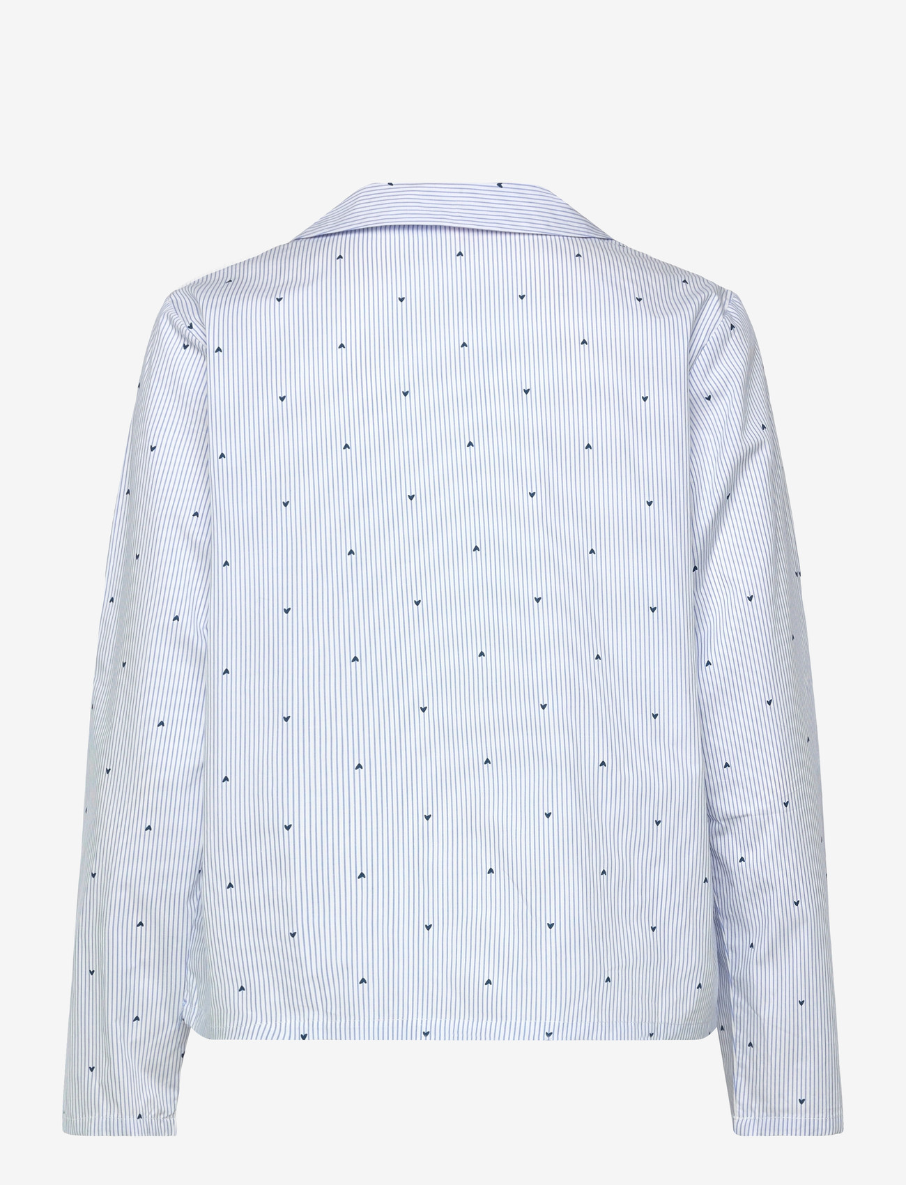 Hunkemöller - Jacket Ls Cotton Stripe Heart - oberteile - cornflower blue - 2