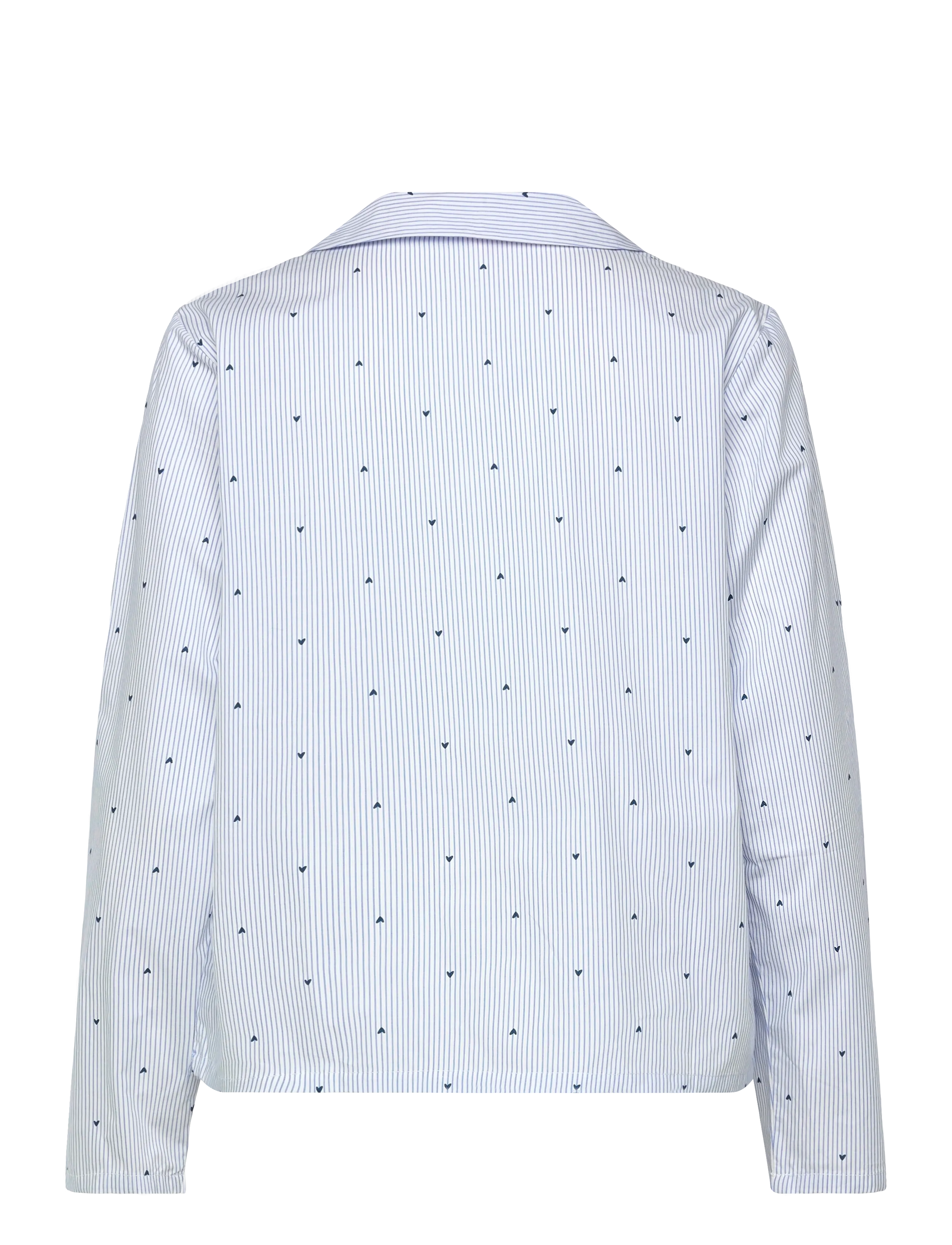 Hunkemöller - Jacket Ls Cotton Stripe Heart - oberteile - cornflower blue - 2