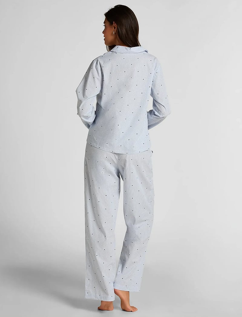 Hunkemöller - Jacket Ls Cotton Stripe Heart - oberteile - cornflower blue - 5