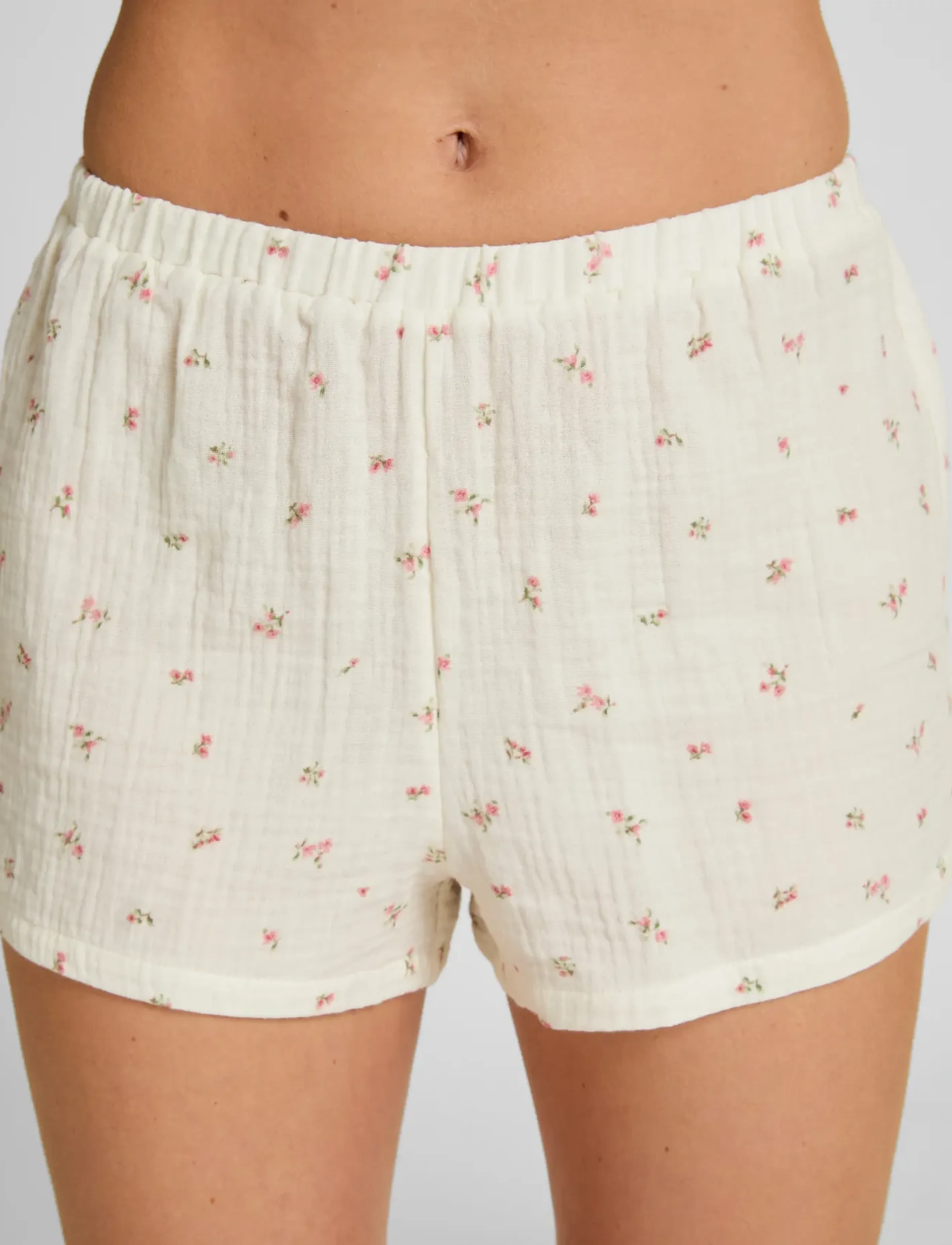 Hunkemöller - SHORT MUSLIN FLOWER - Šorti - snow white - 3