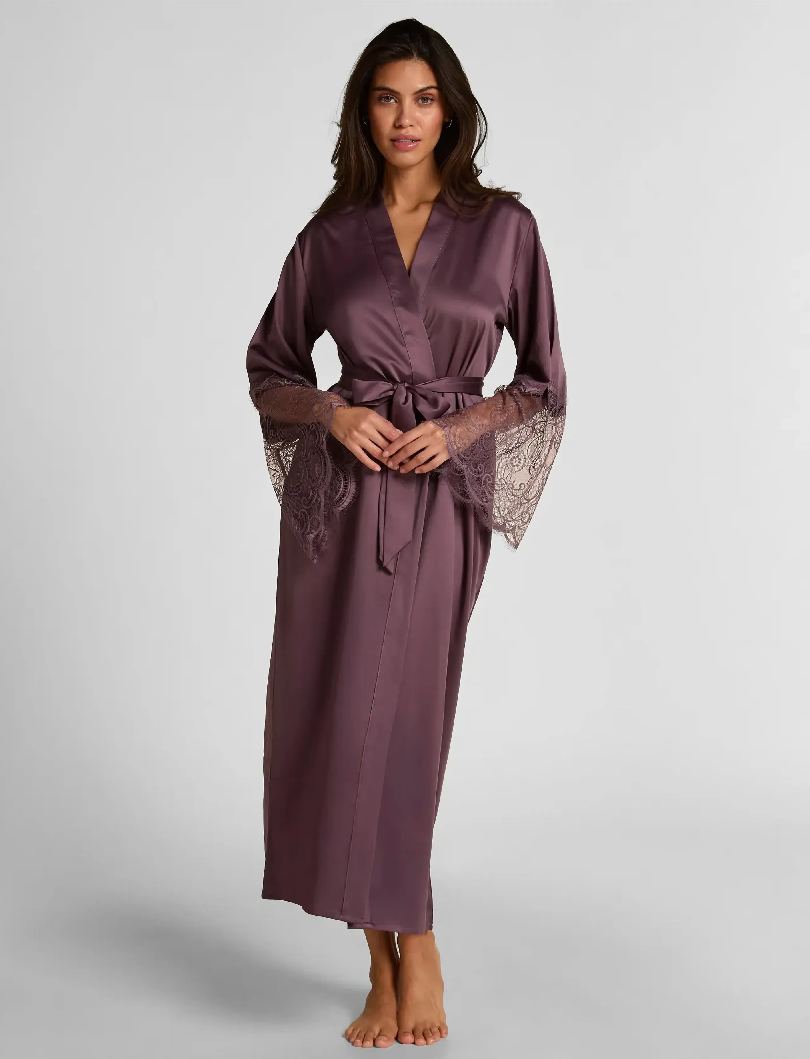 Hunkemöller - Kimono Long Satin Lace - kimonos - ephemera - 0