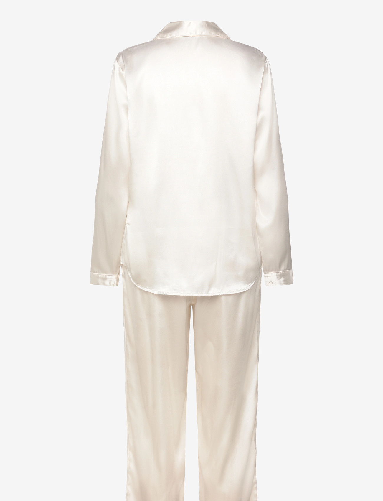 Hunkemöller - Pj Ls Shiny Satin - pyjamas - gardenia - 2