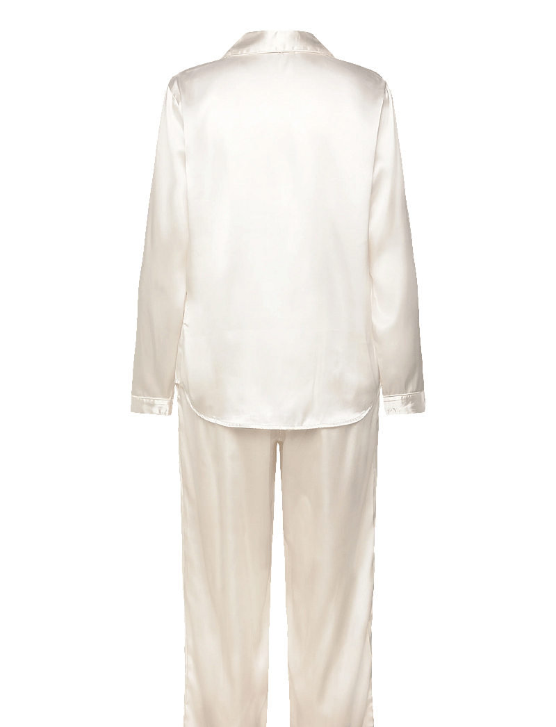 Hunkemöller - Pj Ls Shiny Satin - pyjamas - gardenia - 2