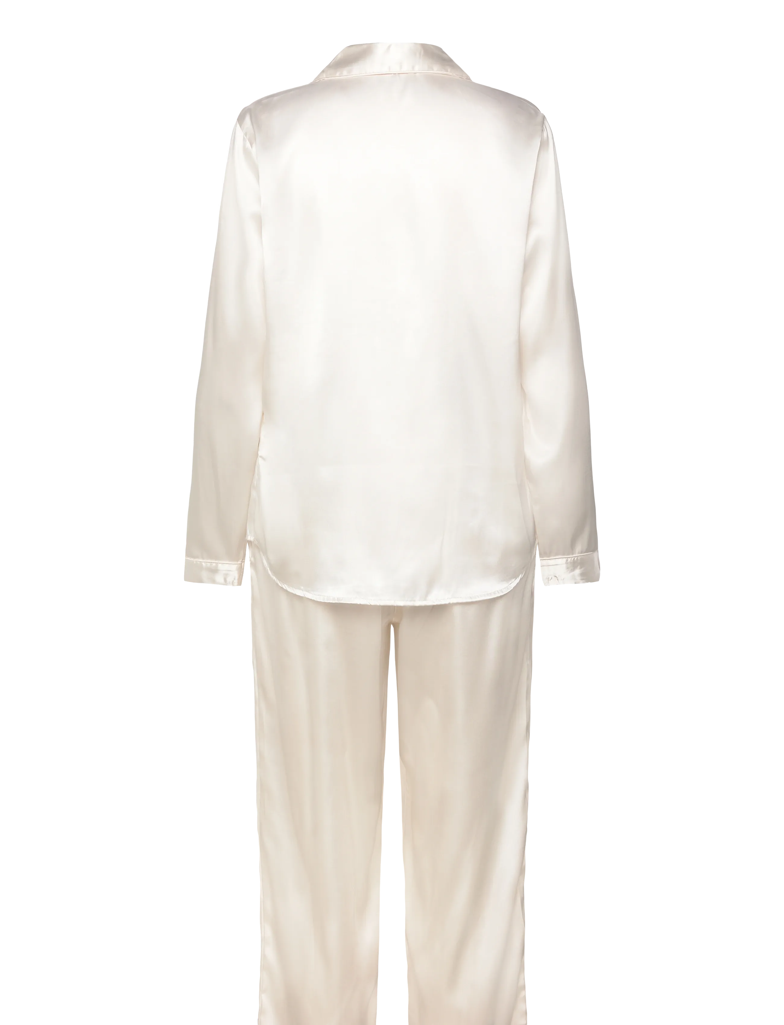 Hunkemöller - Pj Ls Shiny Satin - pyjamas - gardenia - 2