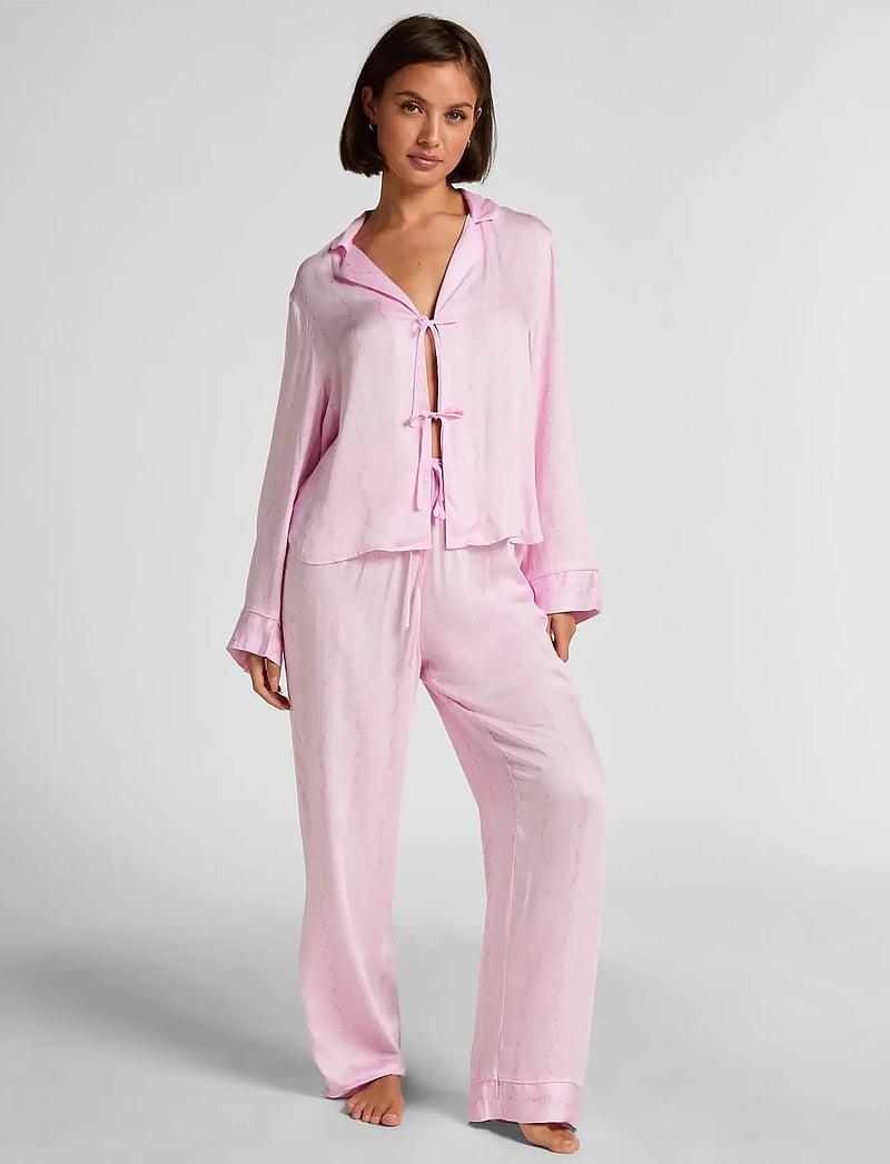 Hunkemöller - Pj Ls Tie Woven Monchou - pyjamas - pink lady - 0