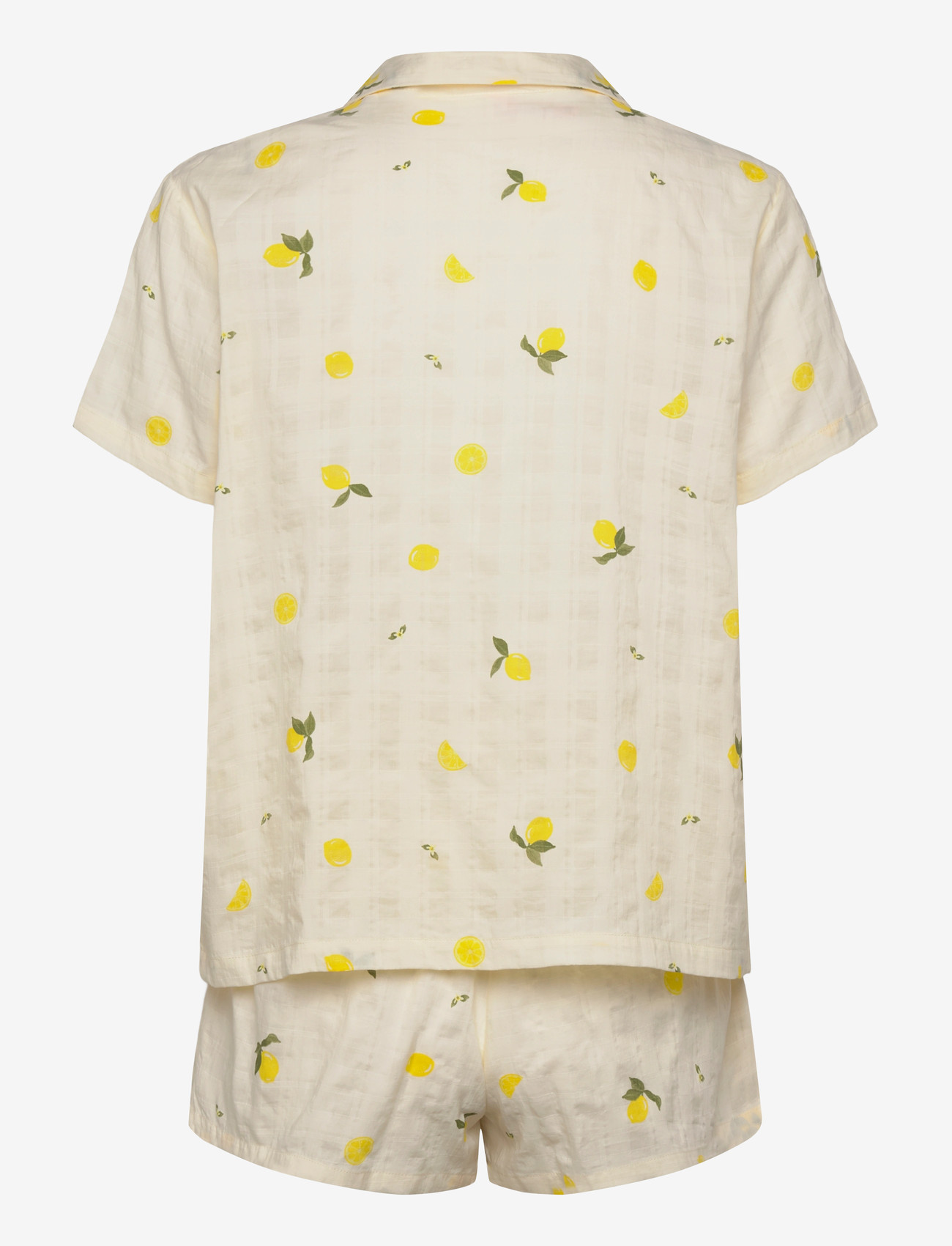Hunkemöller - Pj Ss Woven Lemon - pyjamas - winter white - 2