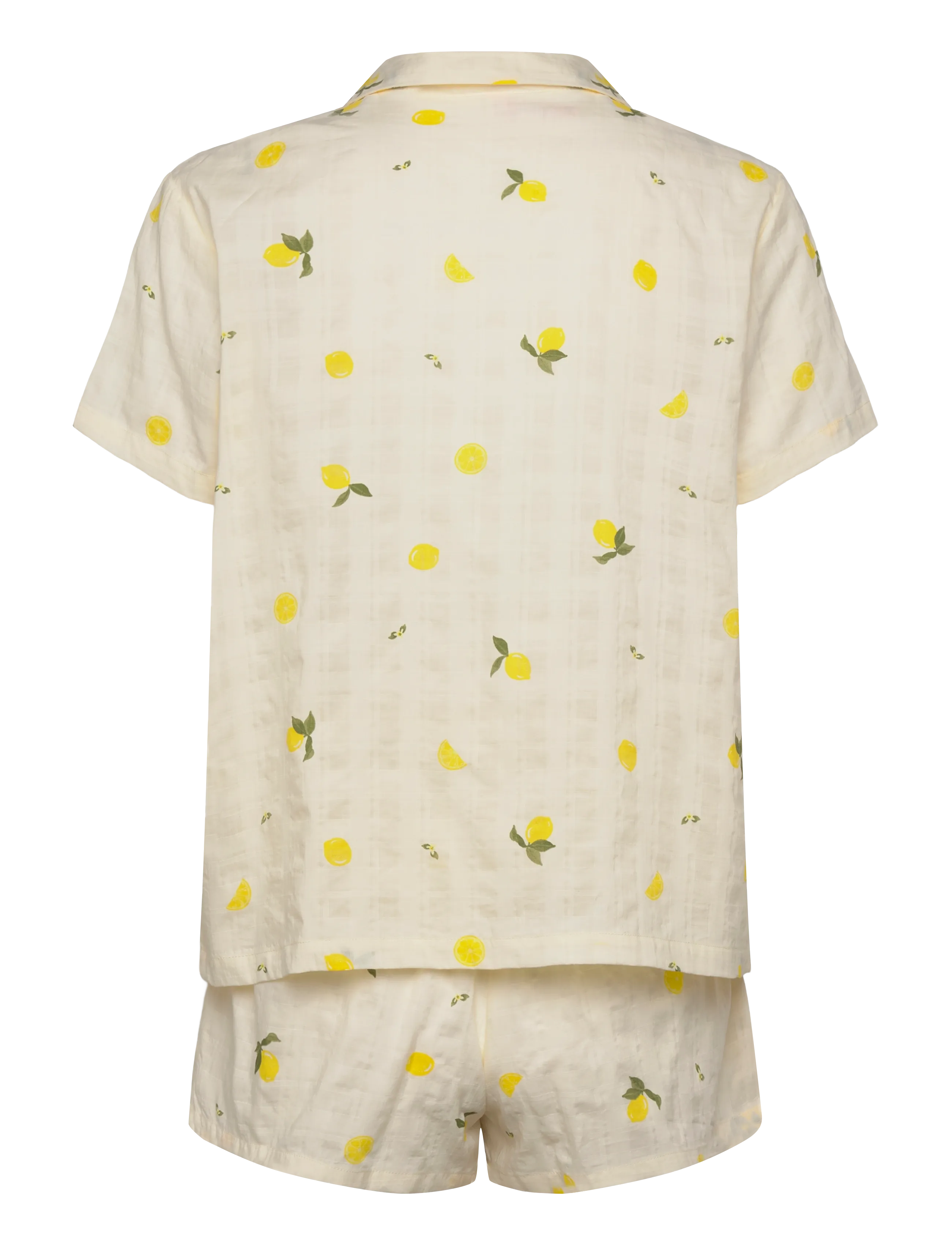 Hunkemöller - Pj Ss Woven Lemon - pyjamas - winter white - 2