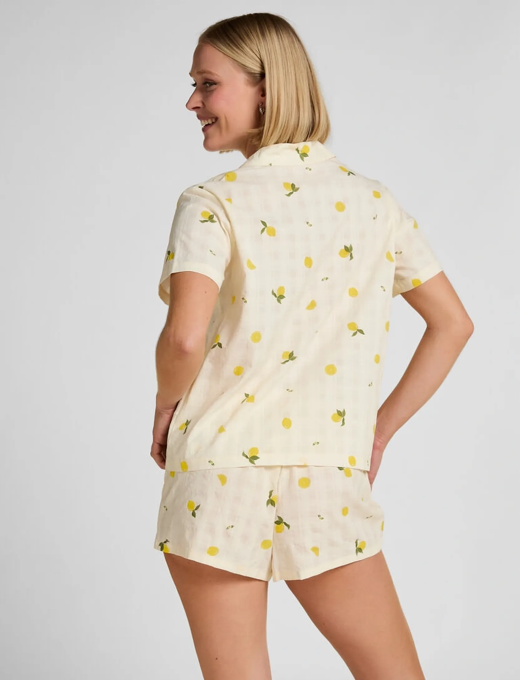 Hunkemöller Pj Ss Woven Lemon pyjamas dam – bild 3