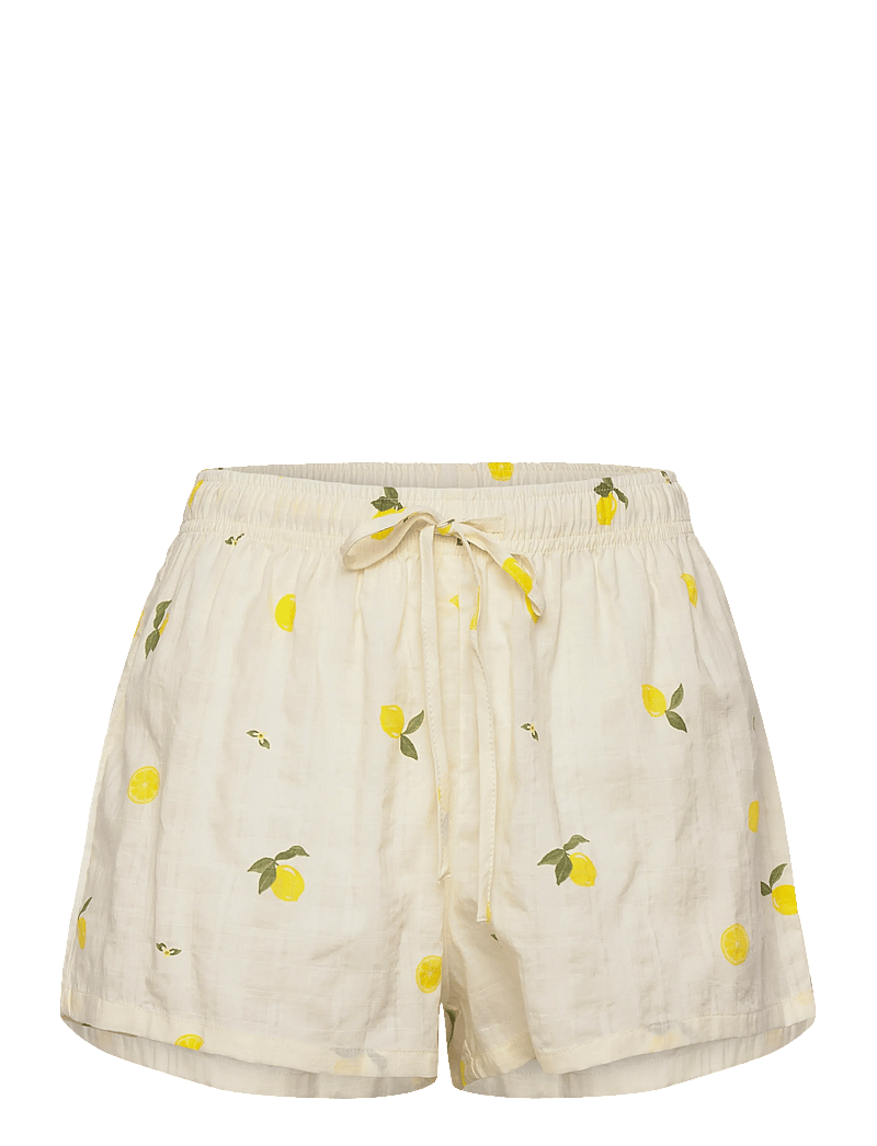 Hunkemöller - Pj Ss Woven Lemon - pyjamas - winter white - 3