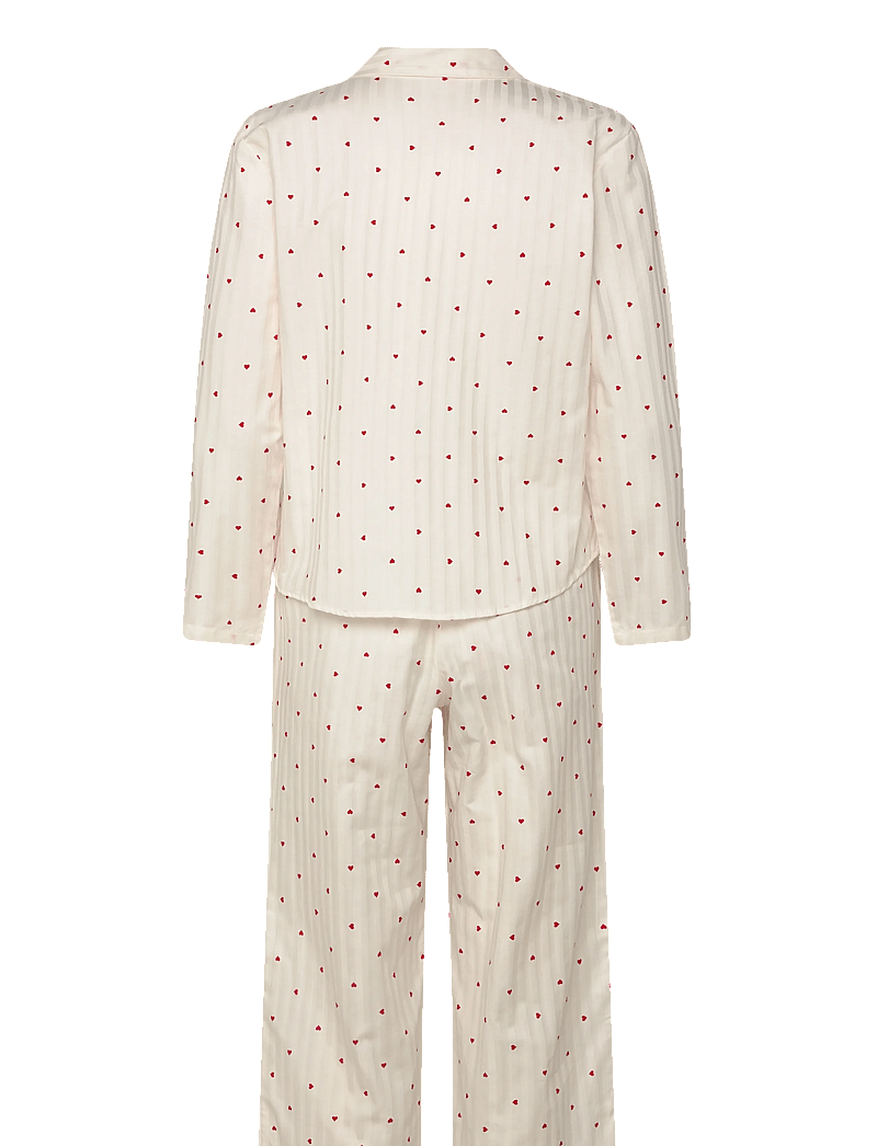 Hunkemöller - Pj Ls Co Jacquard Hearts - pyjamas - gardenia - 2