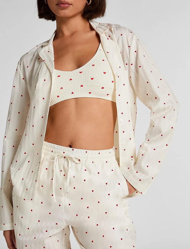Hunkemöller - Pj Ls Co Jacquard Hearts - pyjamas - gardenia - 5