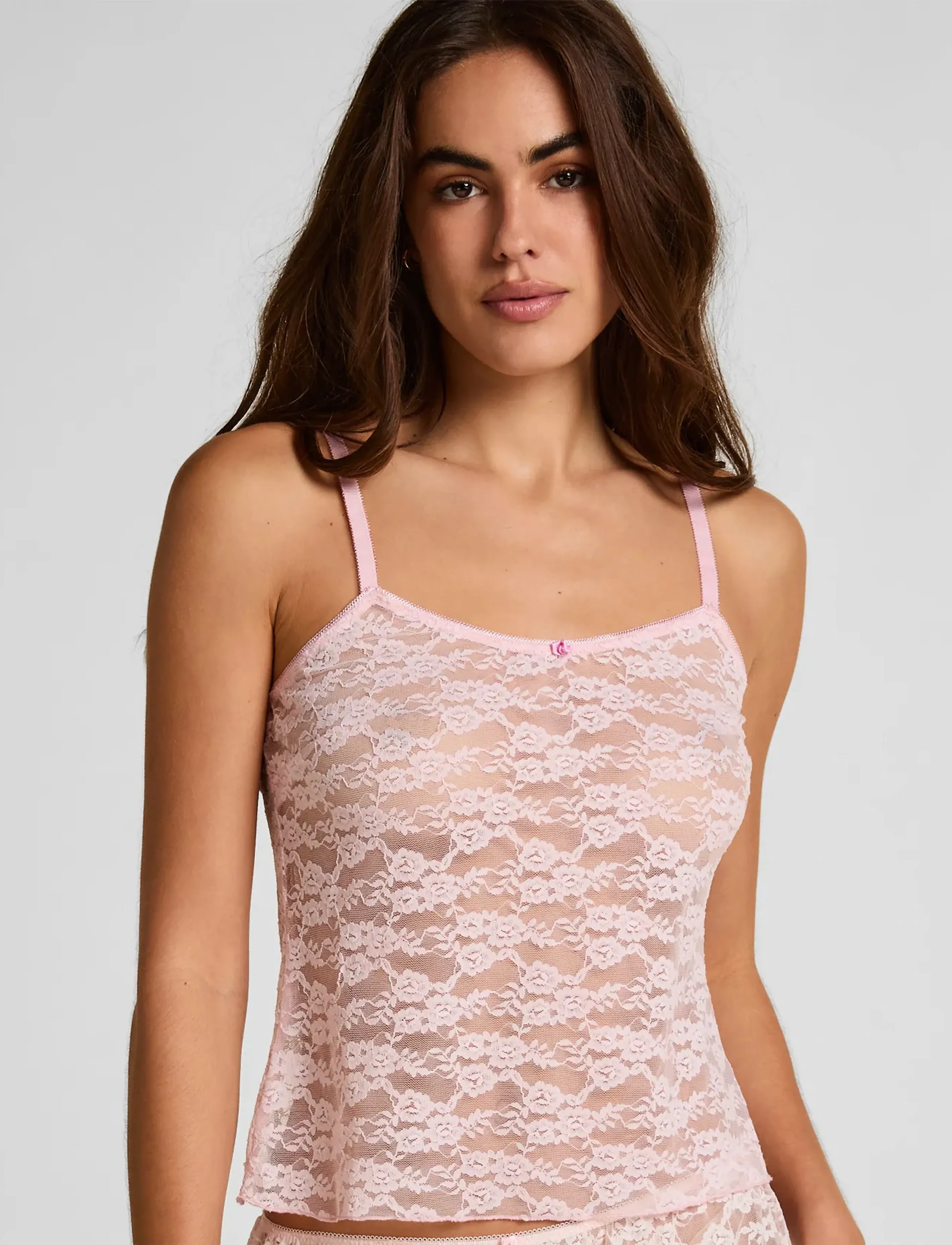 Hunkemöller Cami Allover Lace - Nachtwäsche - BARELY PINK / pink/rose