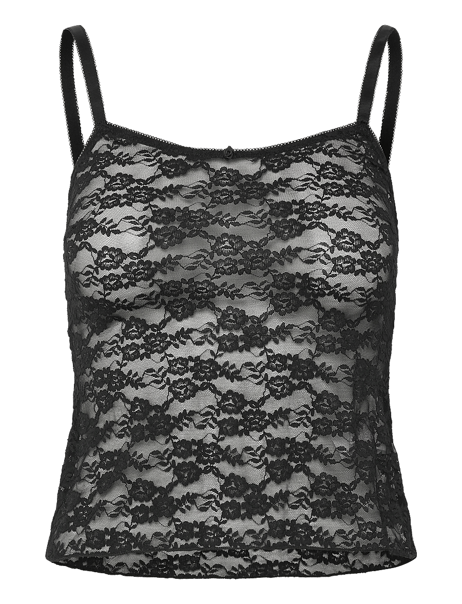 Hunkemöller - Cami Allover Lace - overdele - caviar - 1