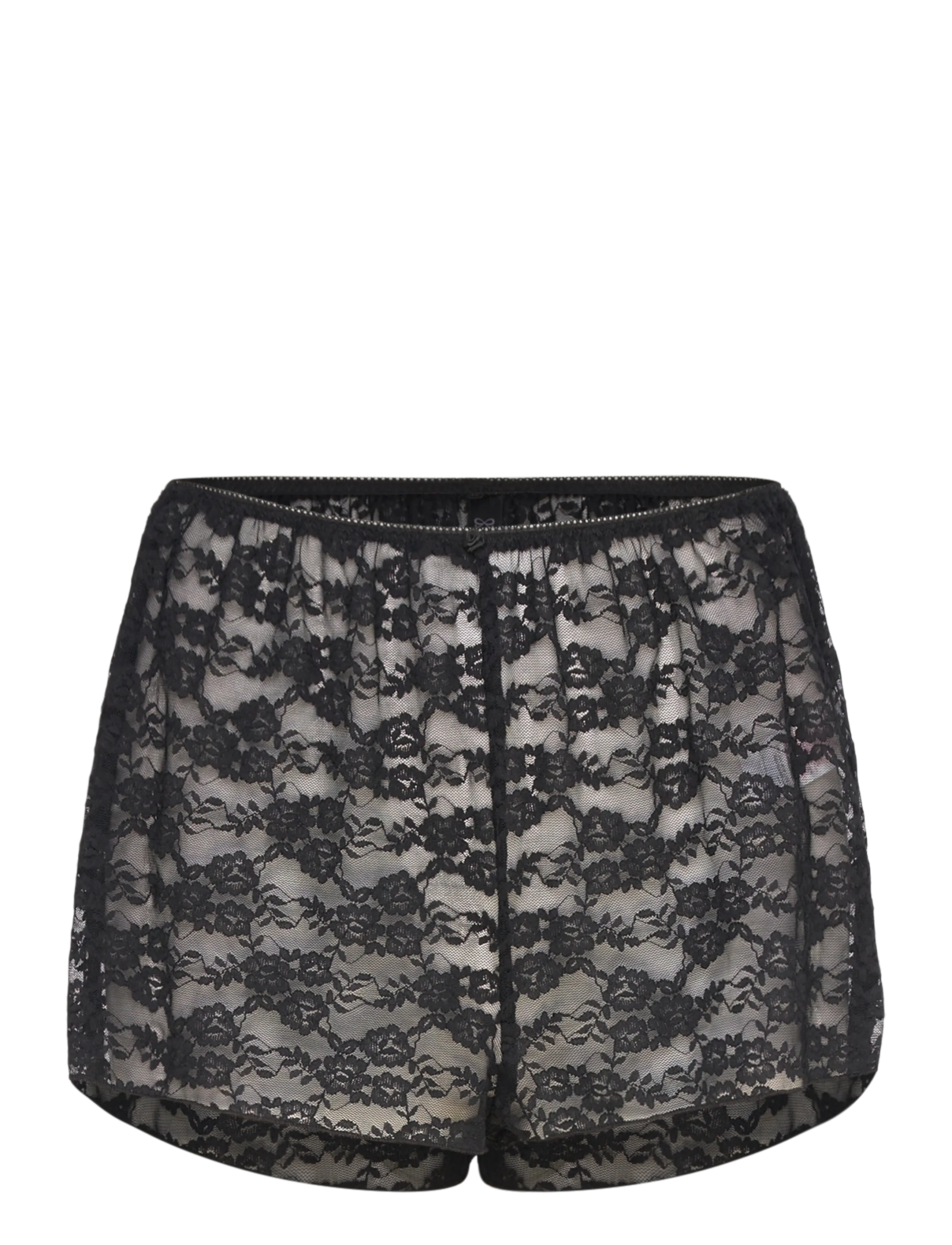 Hunkemöller Short Allover Lace - Hosen - CAVIAR / black