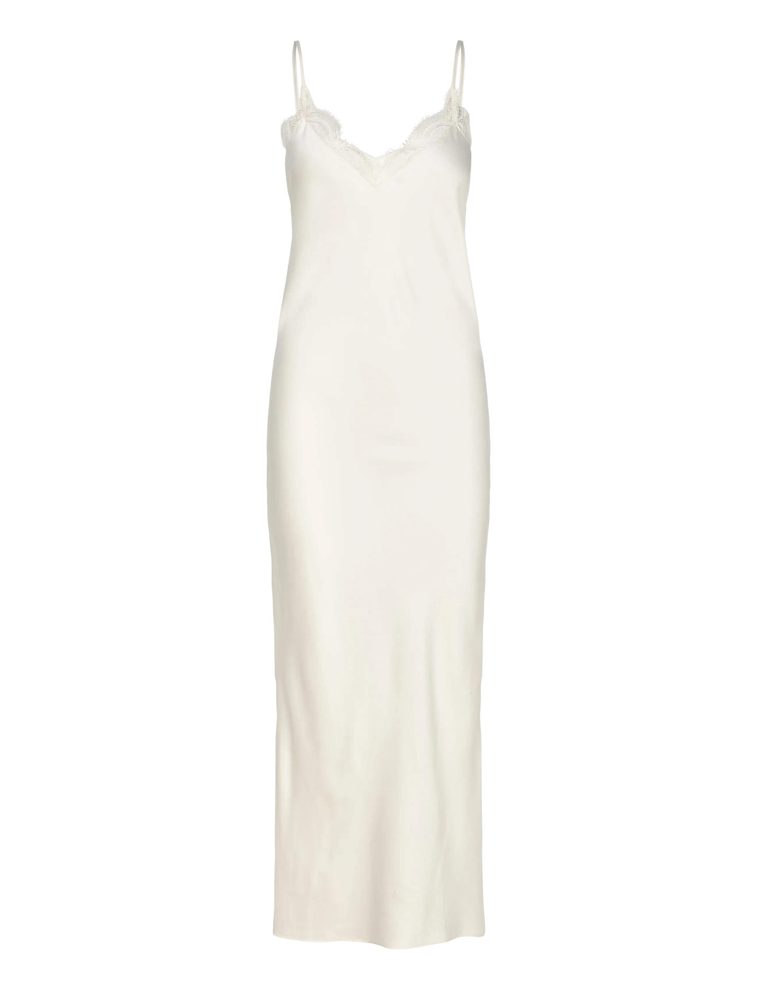 Hunkemöller Sd Satin Lace Long - Nachthemden - GARDENIA / white