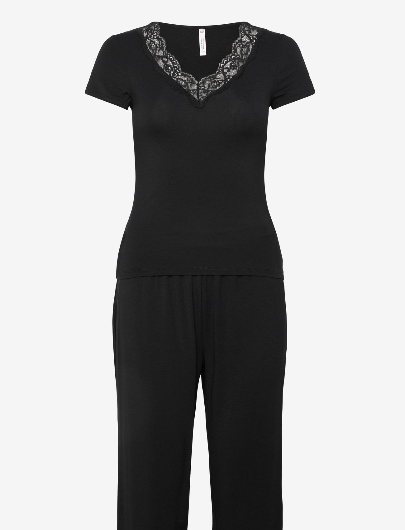 Hunkemöller - Pj Ss Pant Jersey Modal Nana - pyjamas - black - 1