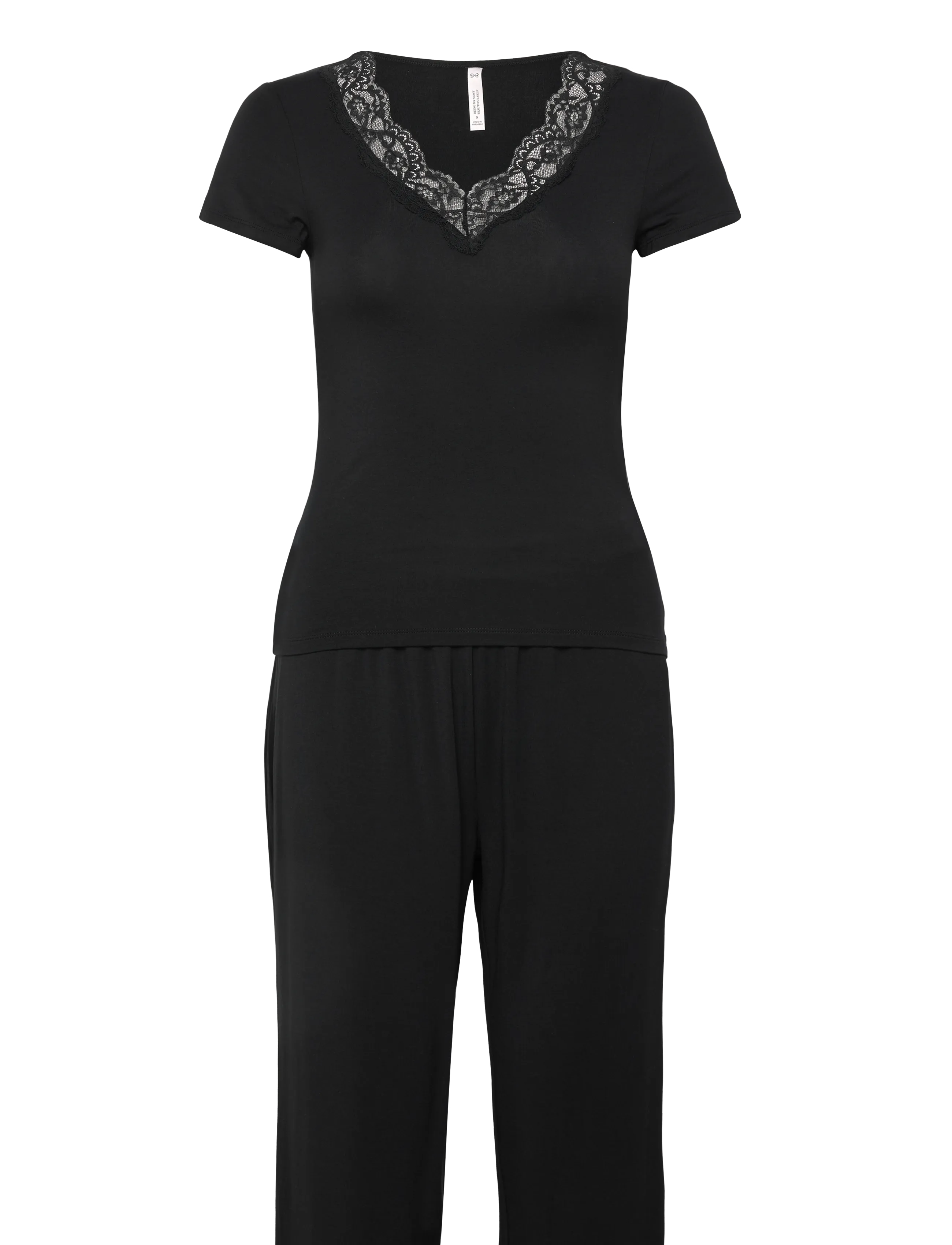 Hunkemöller Pj Ss Pant Jersey Modal Nana - Pyjamas - BLACK / black