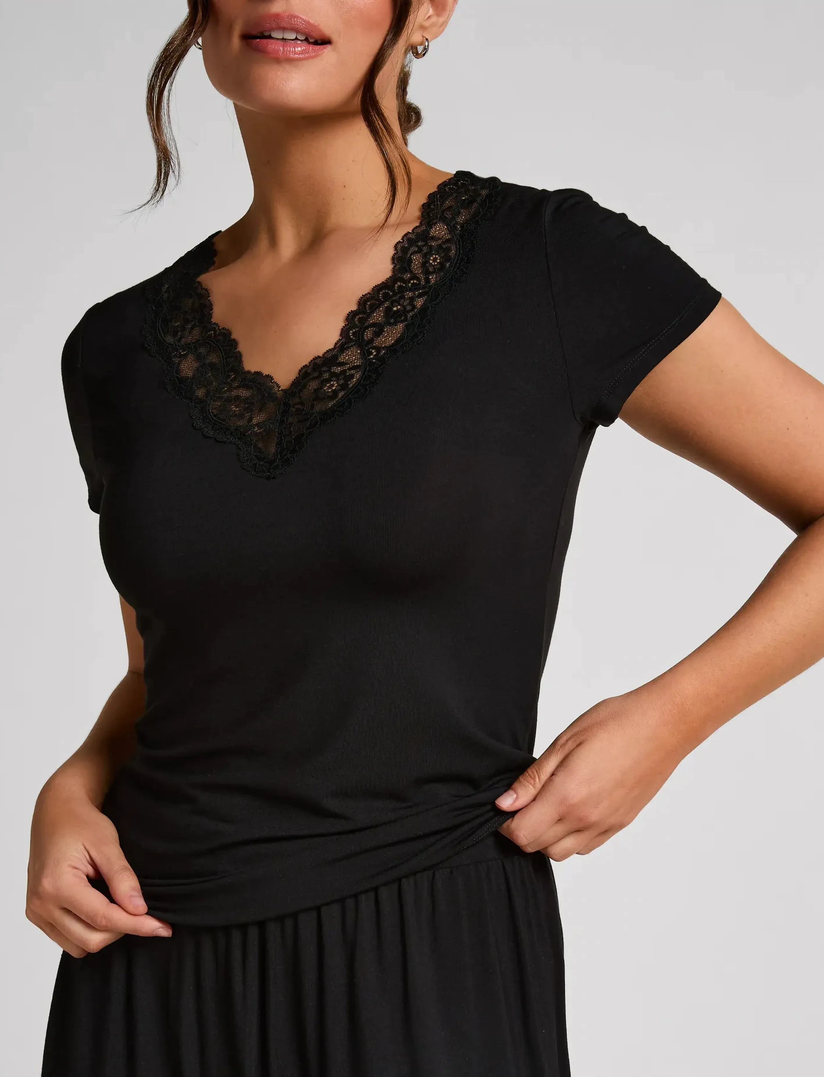 Hunkemöller - Pj Ss Pant Jersey Modal Nana - pyjamat - black - 5