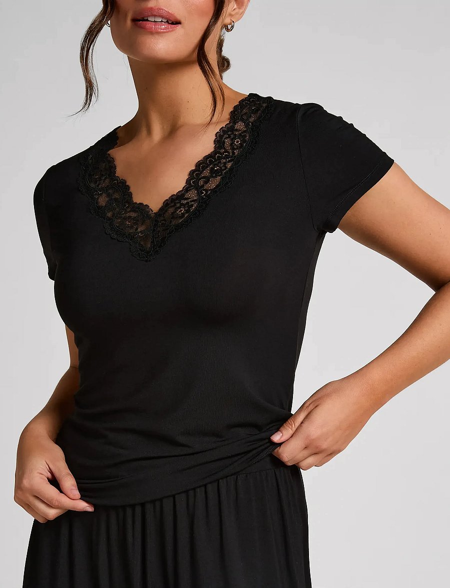 Hunkemöller - Pj Ss Pant Jersey Modal Nana - pyjamat - black - 5