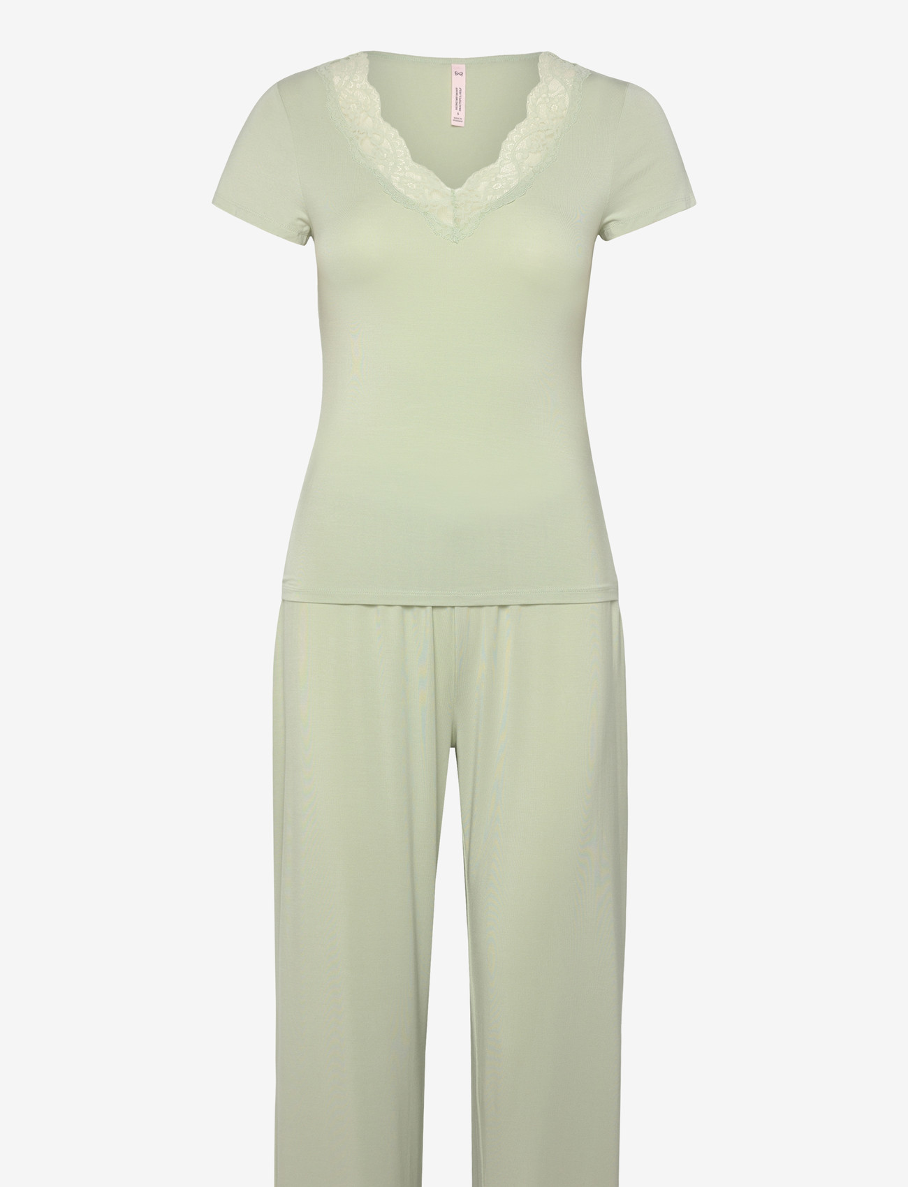 Hunkemöller - Pj Ss Pant Co Jersey Print - pyjamas - hkm green - 1