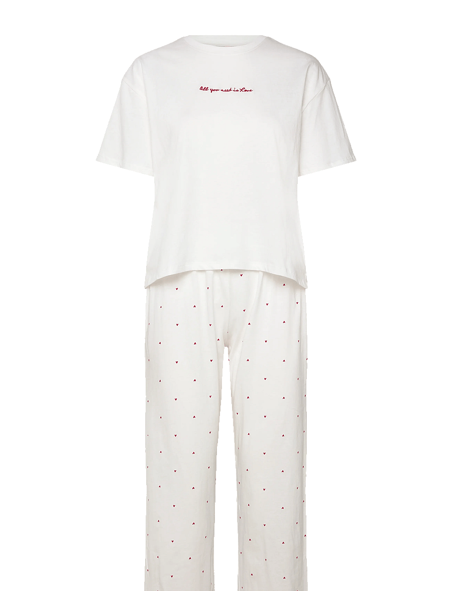 Hunkemöller - Nightie Boxy R-Neck Lemon - pyjamas - gardenia - 1
