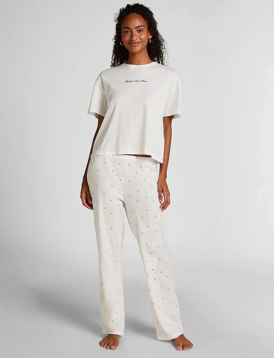 Hunkemöller - Nightie Boxy R-Neck Lemon - pyjamas - gardenia - 0
