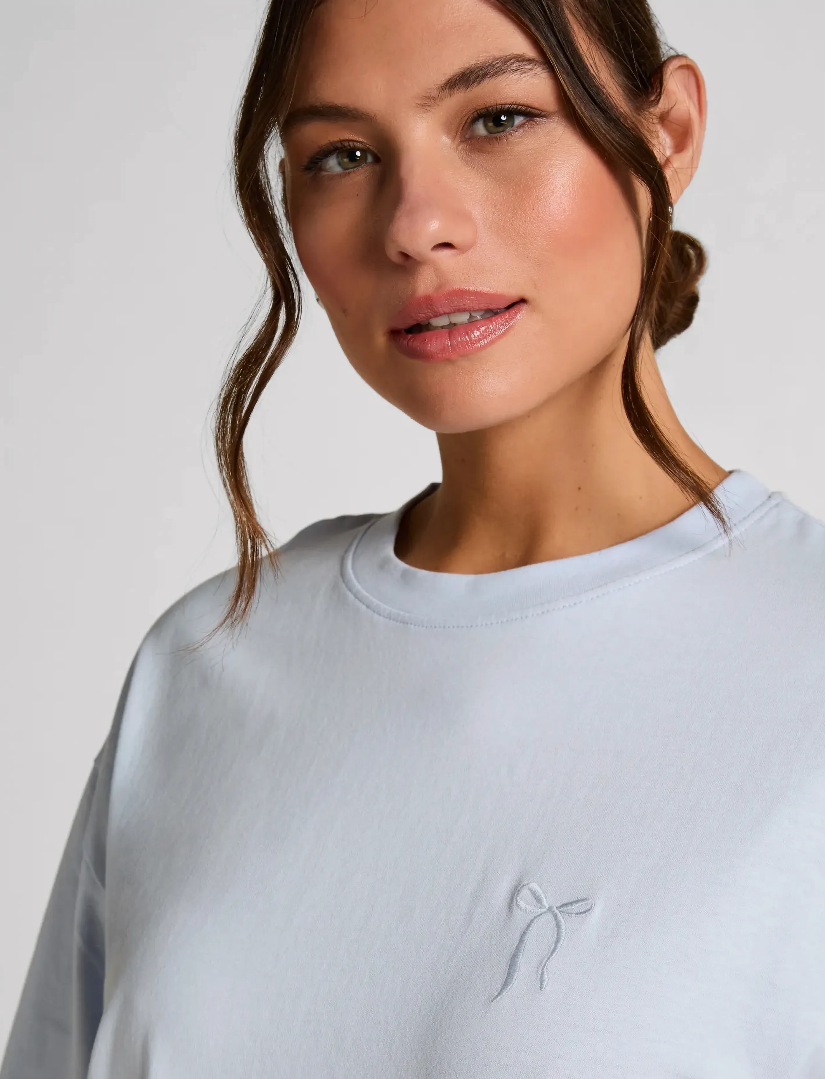 Hunkemöller - Sd Jersey Lace Bow - nachthemden - halogen blue - 3