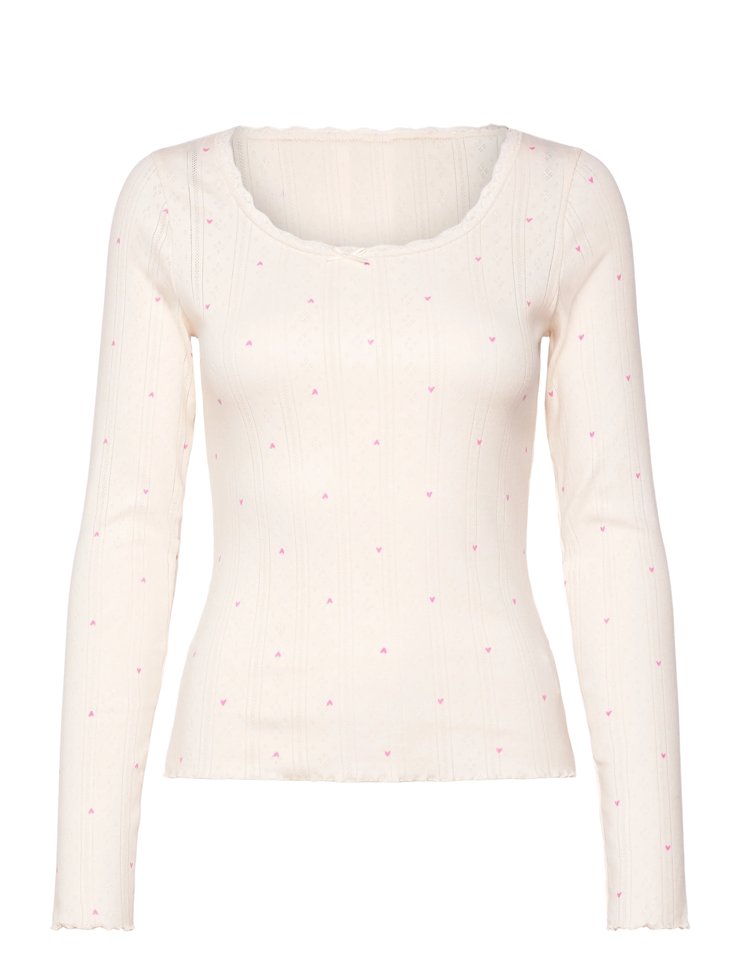 Hunkemöller Sd Jersey Lace Nova - Tops - GARDENIA / pink/rose