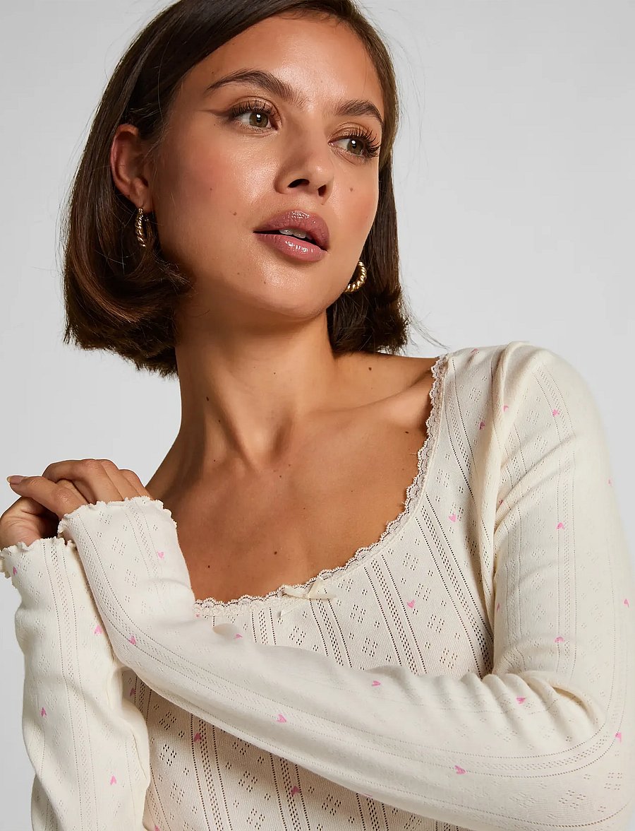 Hunkemöller - Sd Jersey Lace Nova - alussärgid - gardenia - 3