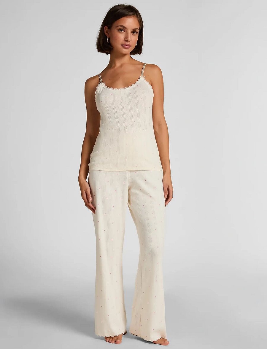 Hunkemöller - Pj Cami Jersey Lace Nana - pidžaamad - gardenia - 0