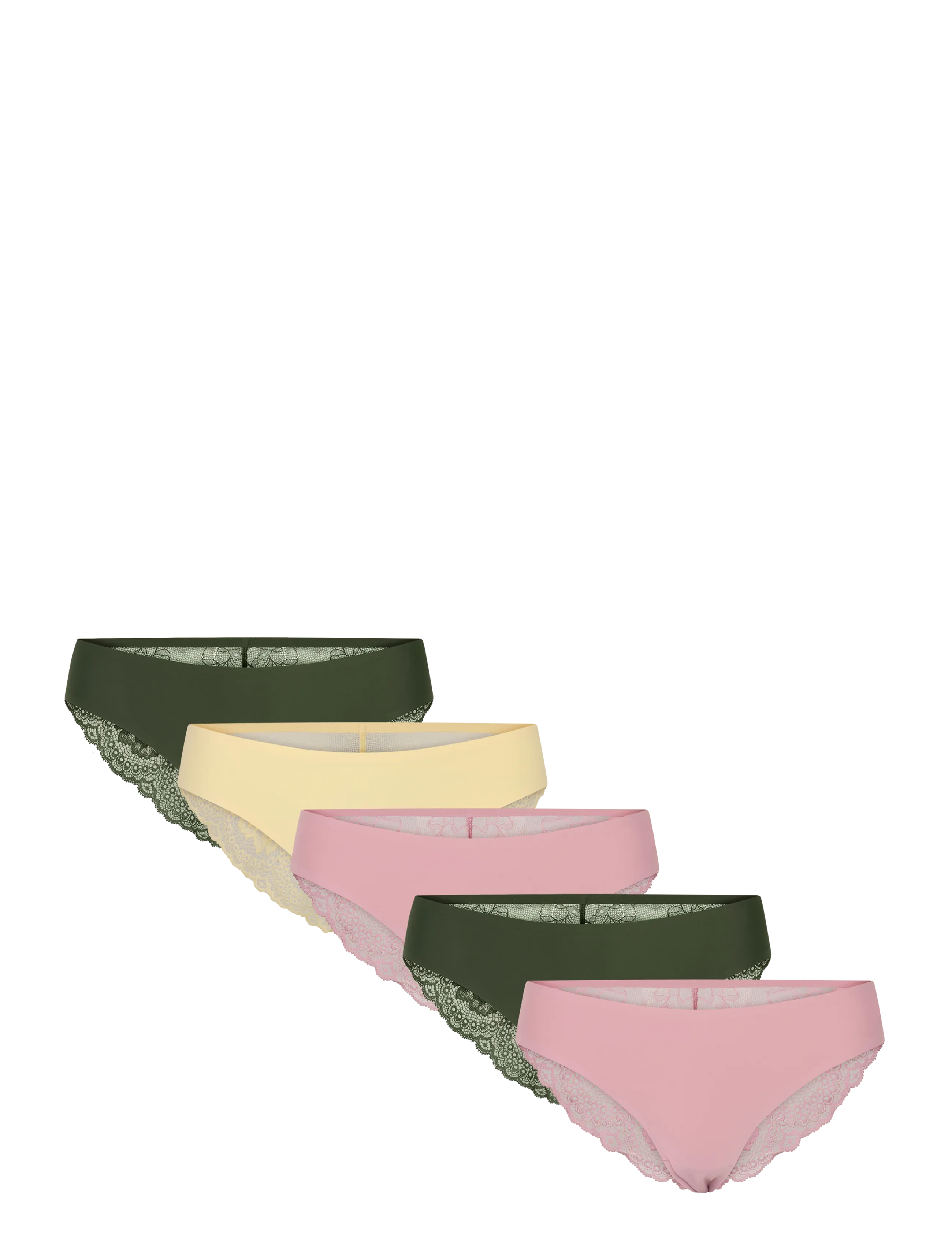 Hunkemöller 5-PACK INVISIBLE BRASILIAN - Trusser - LILAS / khaki/green