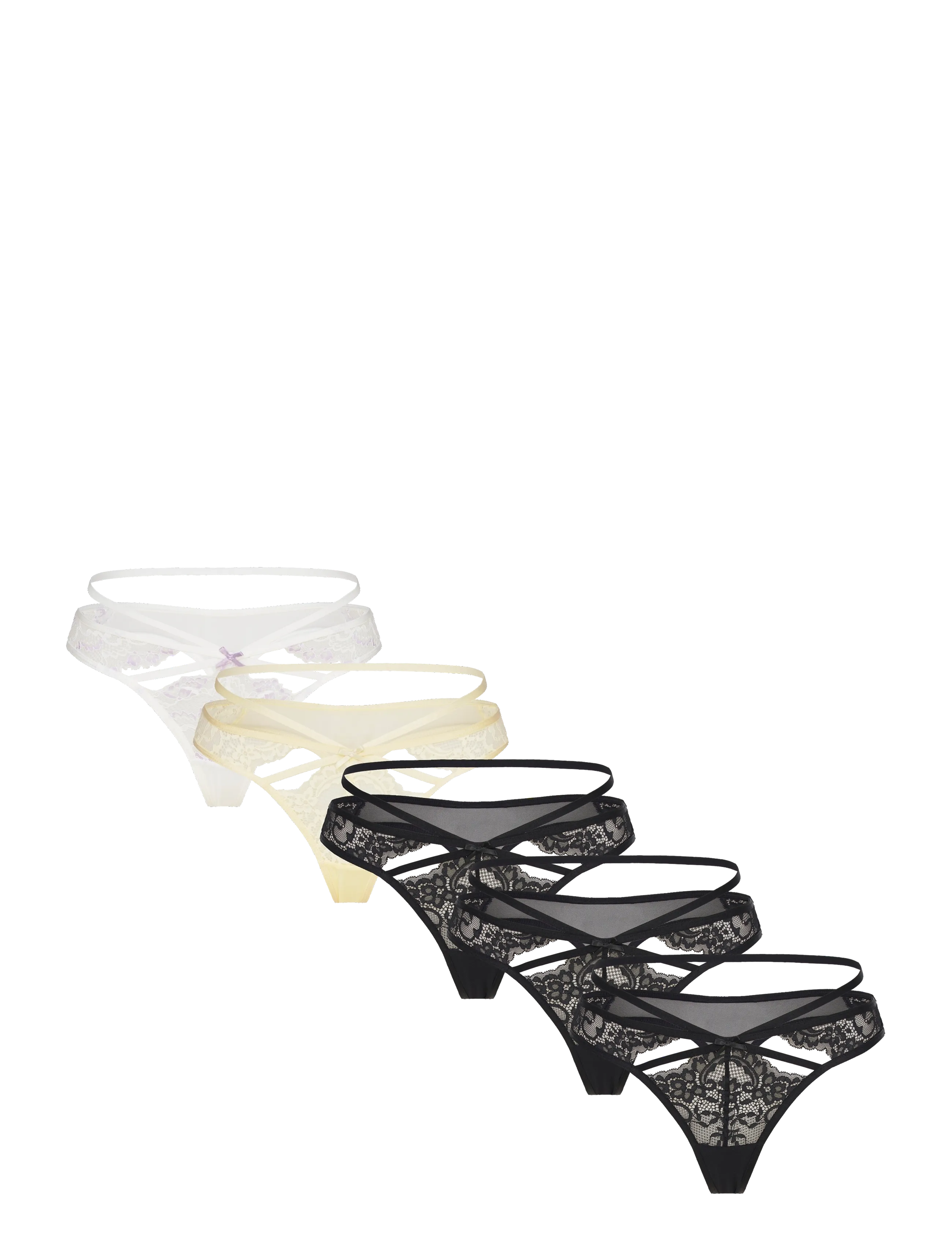 Hunkemöller 5-PACK WERA - Stringtrosor - CAVIAR / black