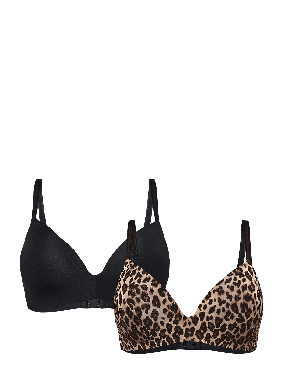 Hunkemöller - MONA NON WIRED 2-PACK - tugikaarteta rinnahoidjad - coffee bean - 1